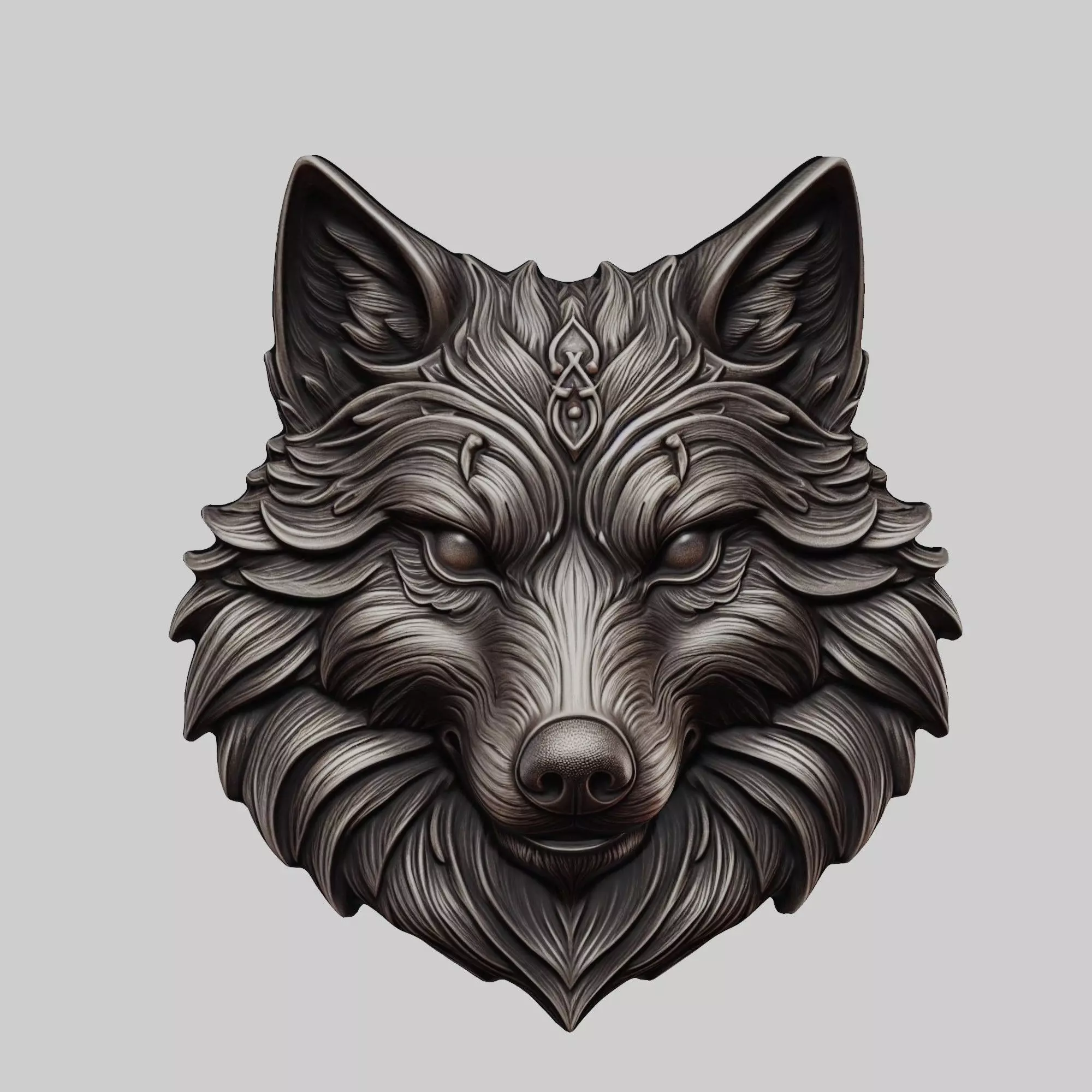 Wolf Animal Wolf Animal Medallion  3D print model_0