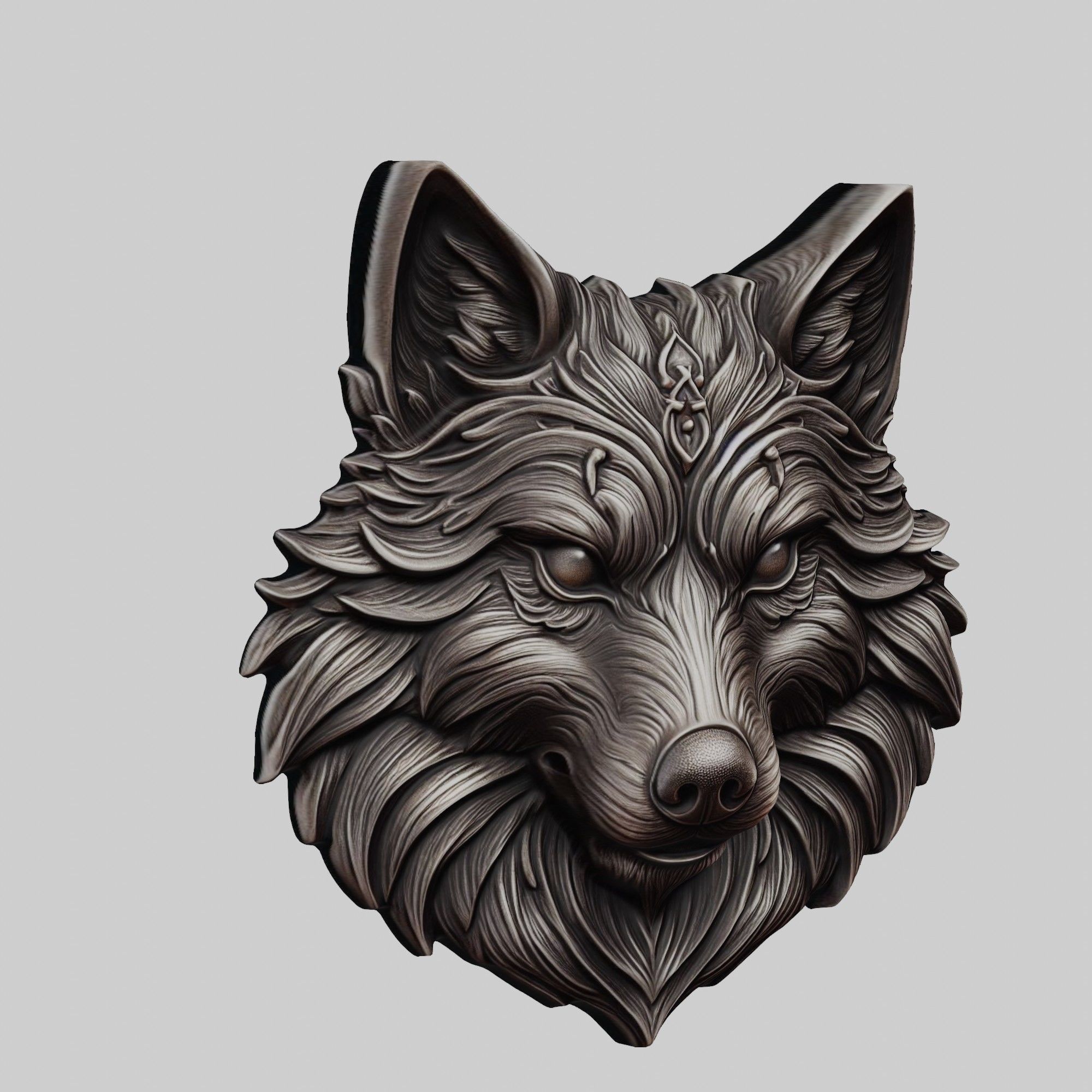 Wolf Animal Wolf Animal Medallion  3D print model_1