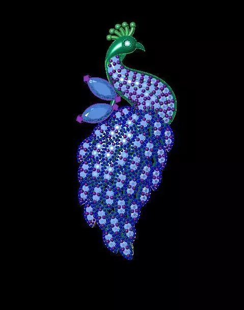 peacock pendant  3D model_0