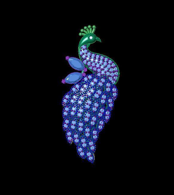 peacock pendant  3D model_2