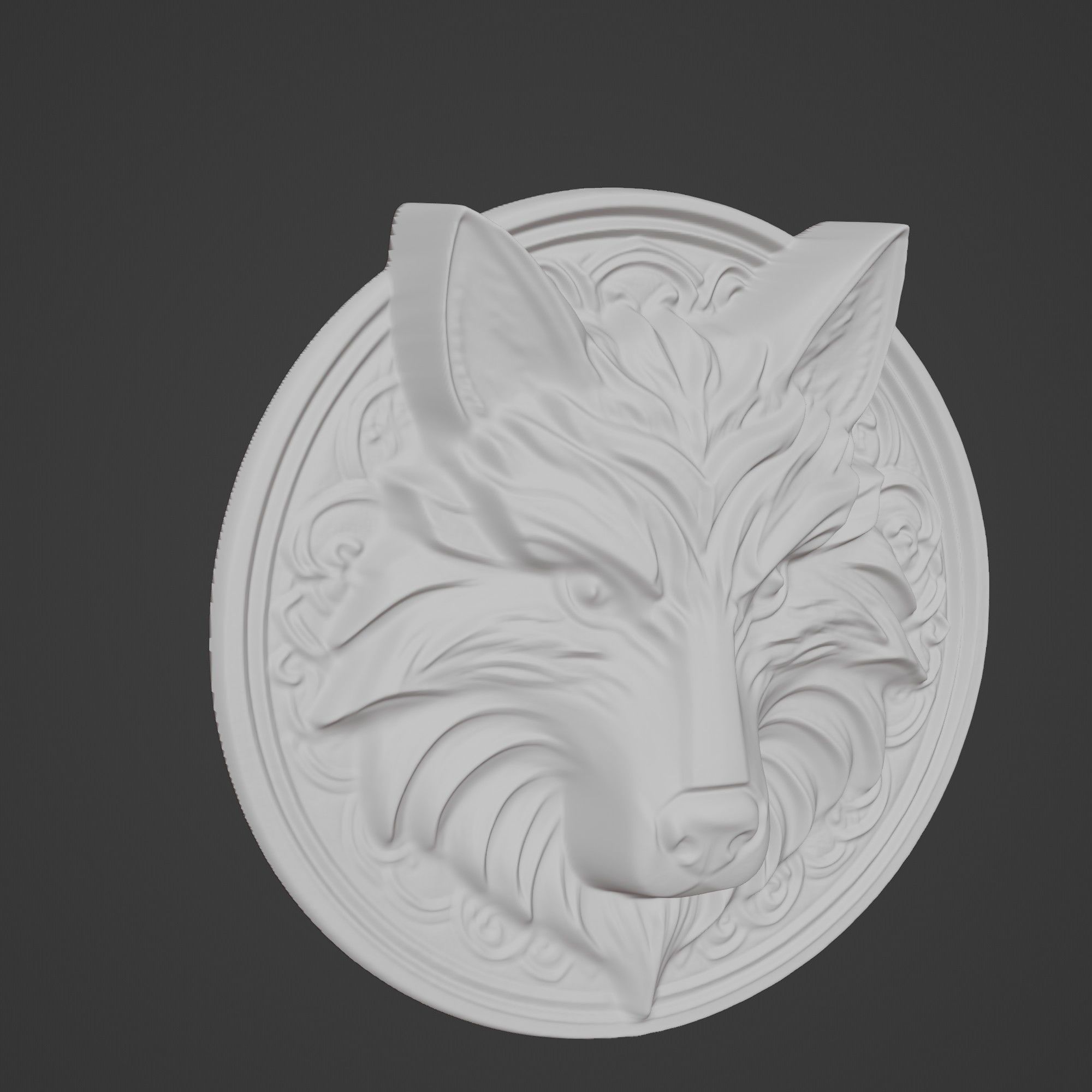 Wolf Animal Wolf Animal Medallion  3D print model_3