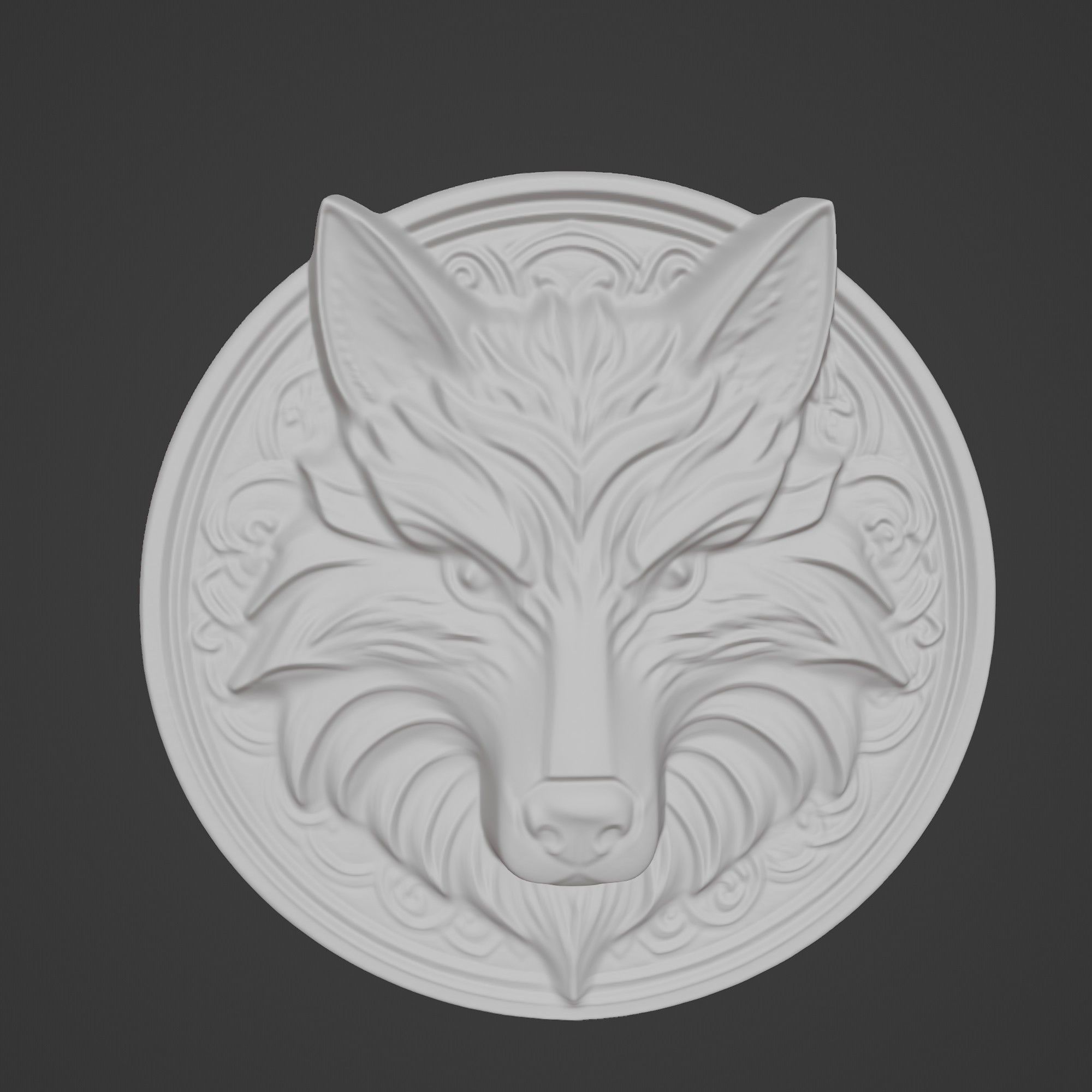 Wolf Animal Wolf Animal Medallion  3D print model_2