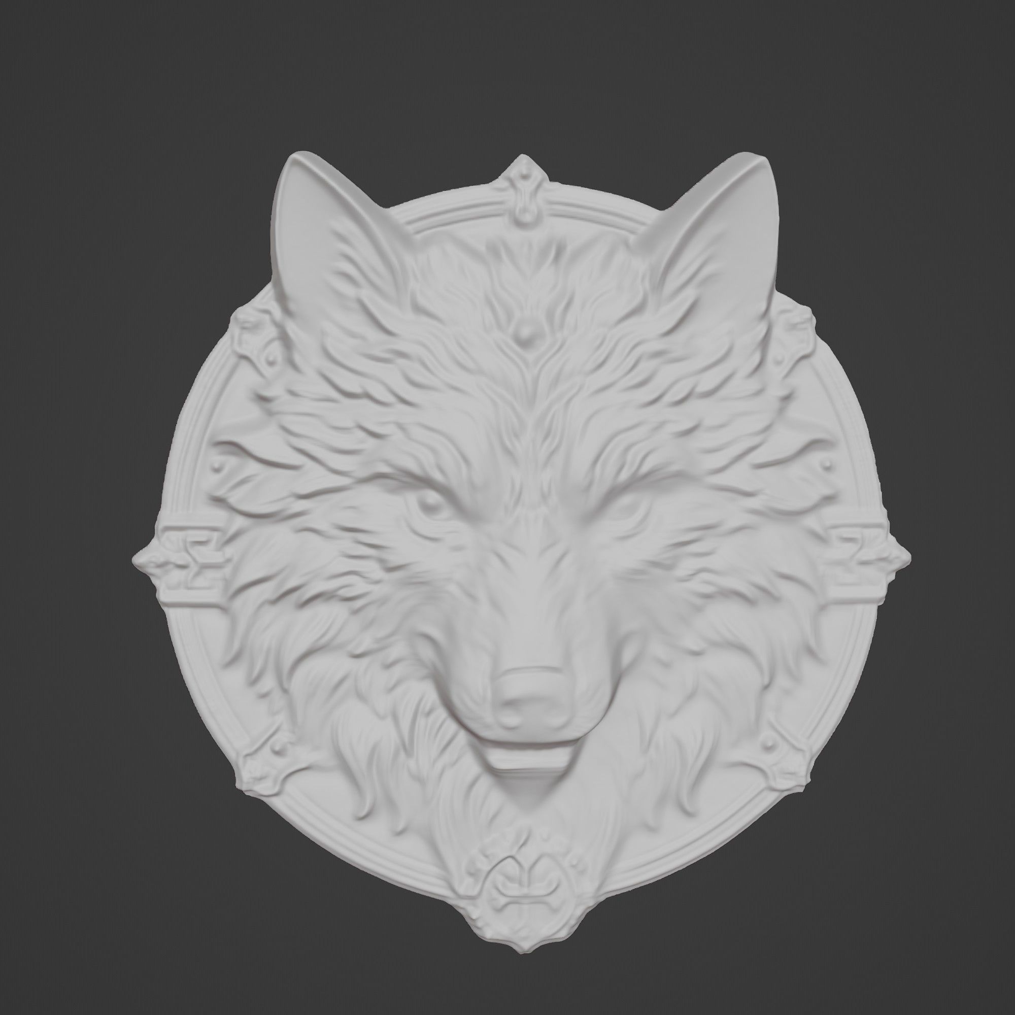Wolf Animal Wolf Animal Medallion  3D print model_2