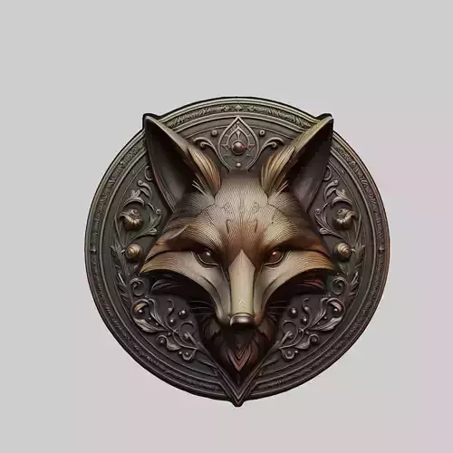 Fox Animal Fox Animal Medallion  3D print model