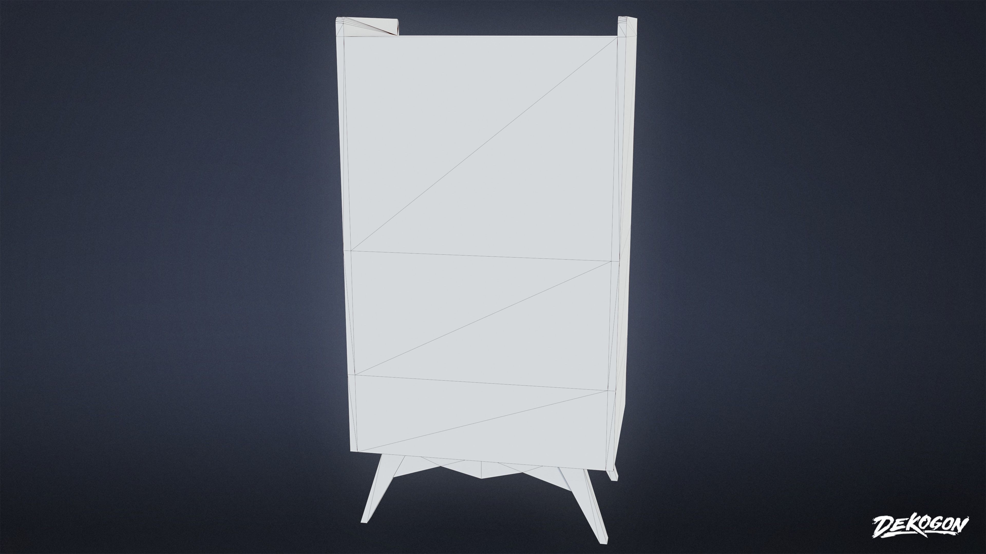 MIDCENTURY - Shelf 02 - LOW POLY Low-poly 3D model_9