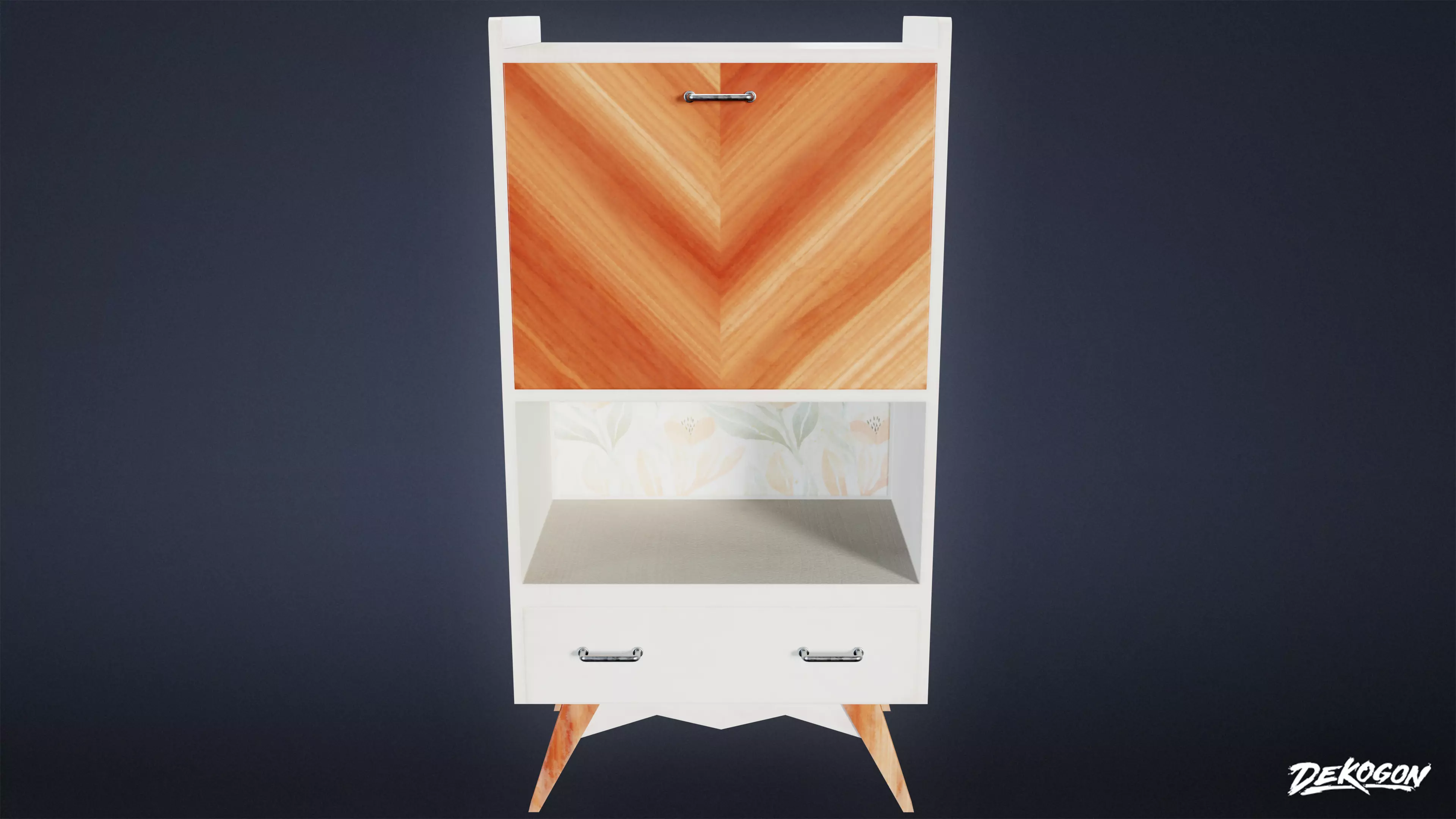 MIDCENTURY - Shelf 02 - LOW POLY Low-poly 3D model_0