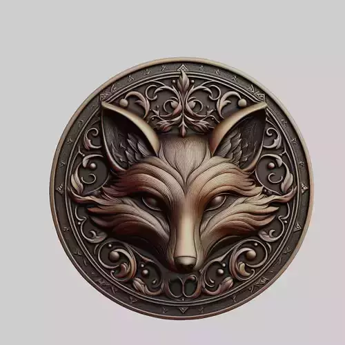 Fox Animal Fox Animal Medallion  3D print model