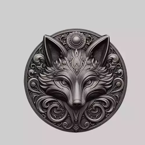 Fox Animal Fox Animal Medallion  3D print model