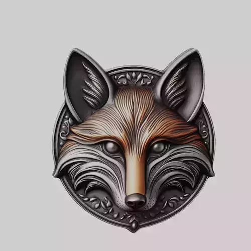 Fox Animal Fox Animal Medallion  3D print model