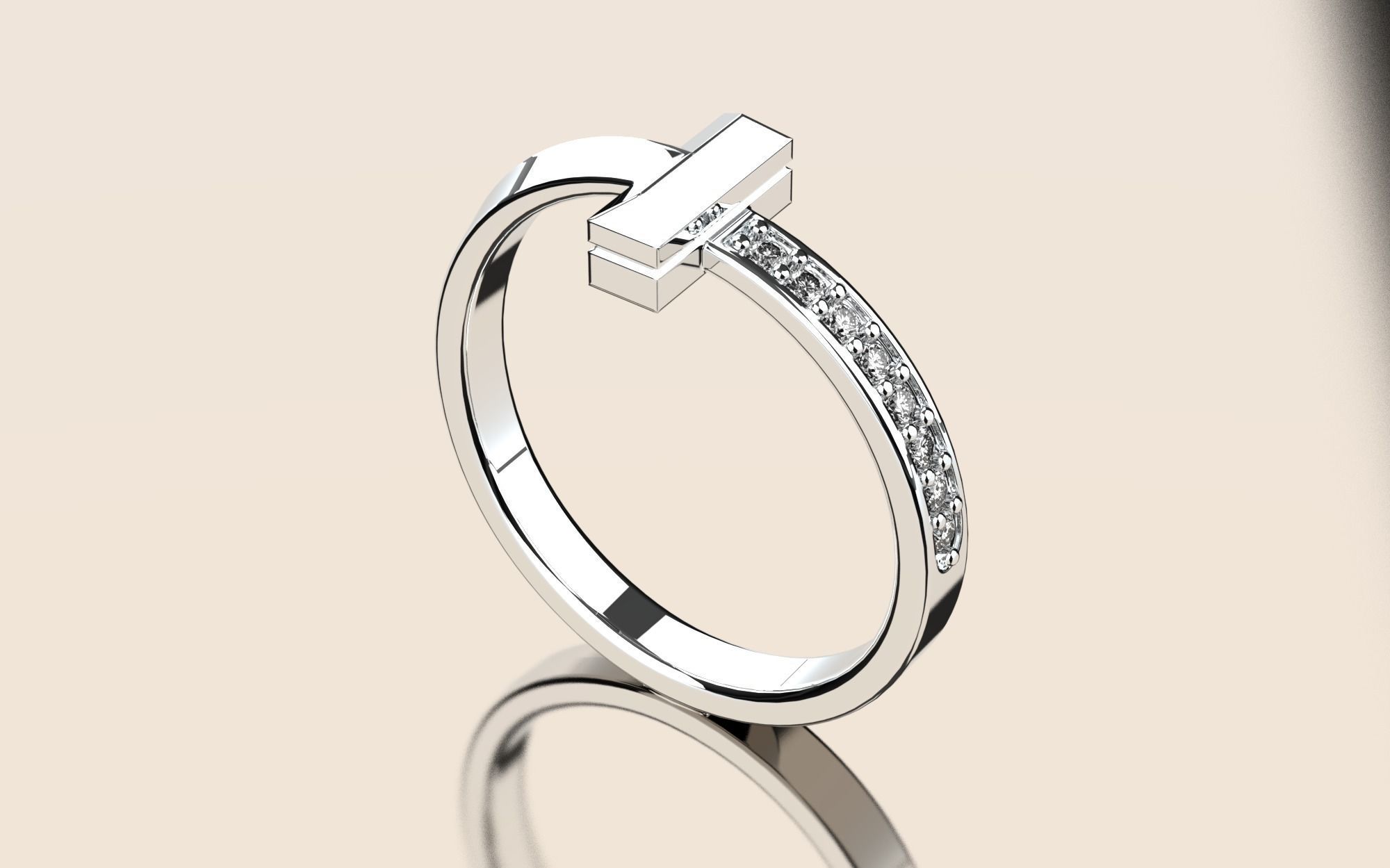 Tiffany t ring 3D print model_2