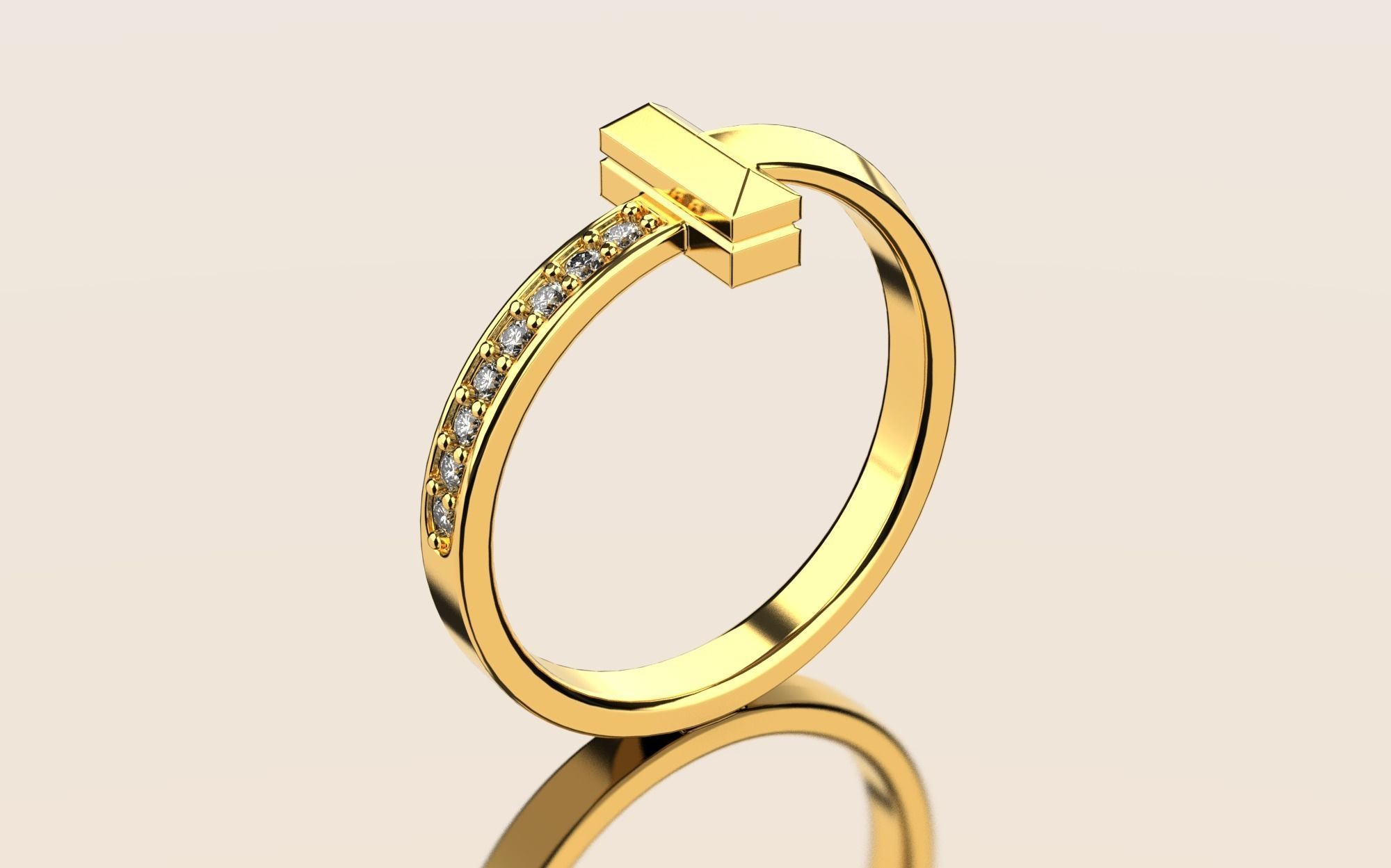 Tiffany t ring 3D print model_1