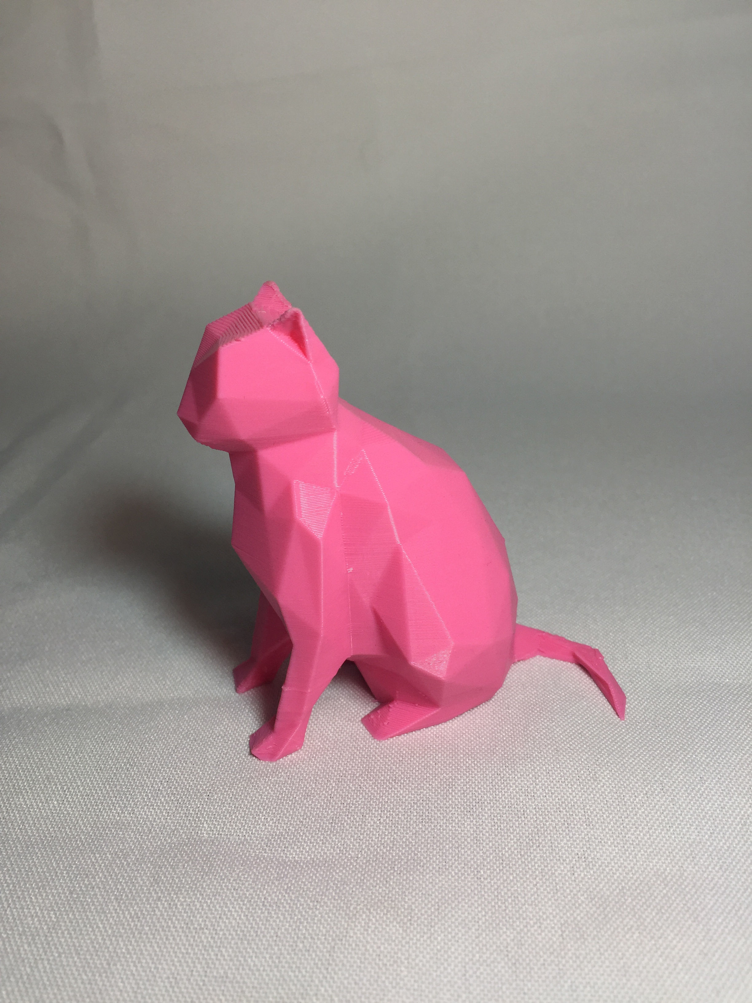 Geodesic low poly cat 3D print model_1
