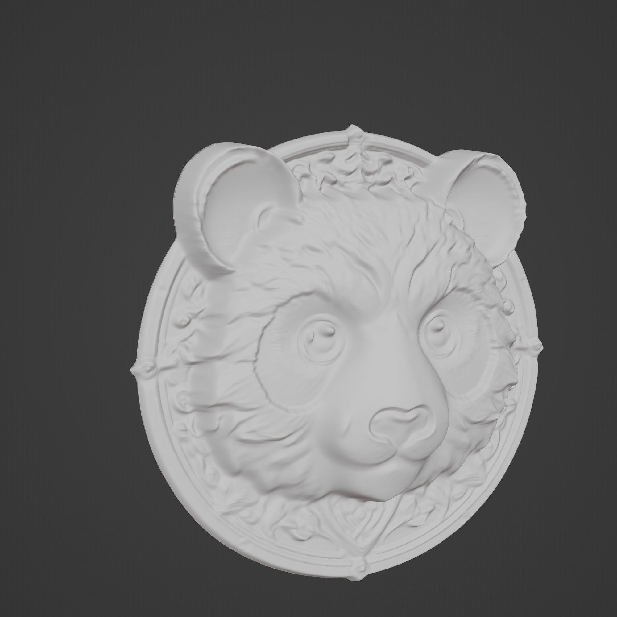 Panda Animal Panda Animal Medallion  3D print model_2