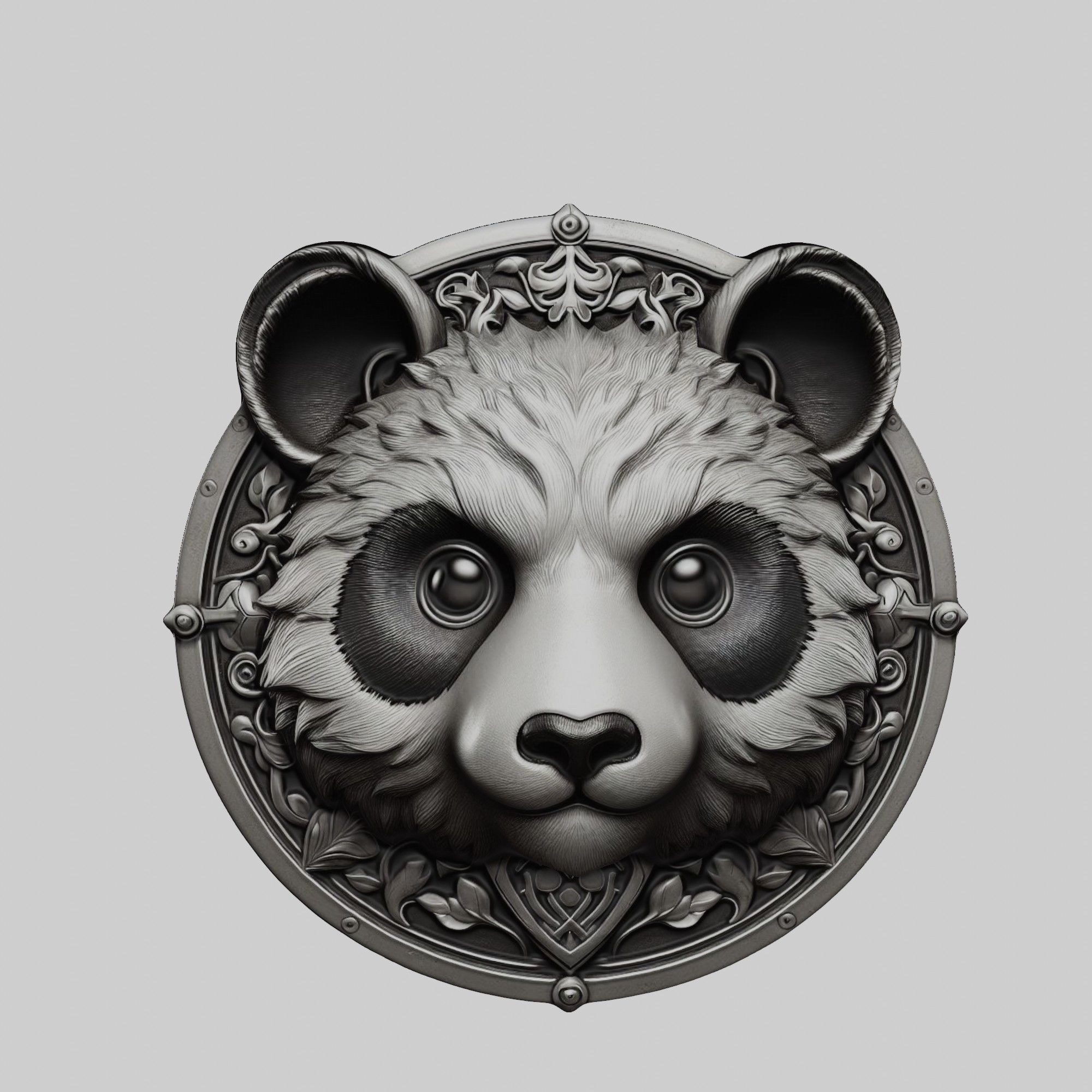 Panda Animal Panda Animal Medallion  3D print model_1