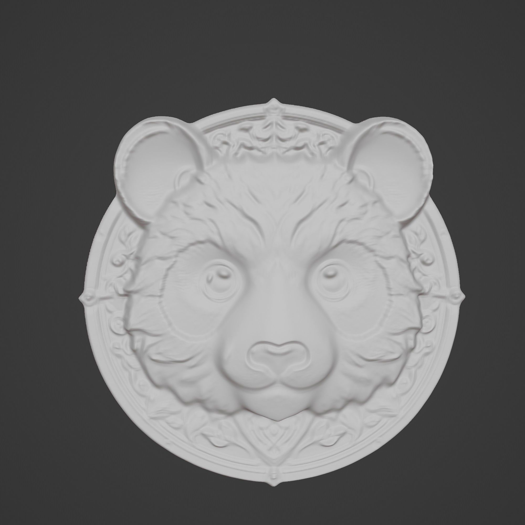 Panda Animal Panda Animal Medallion  3D print model_3