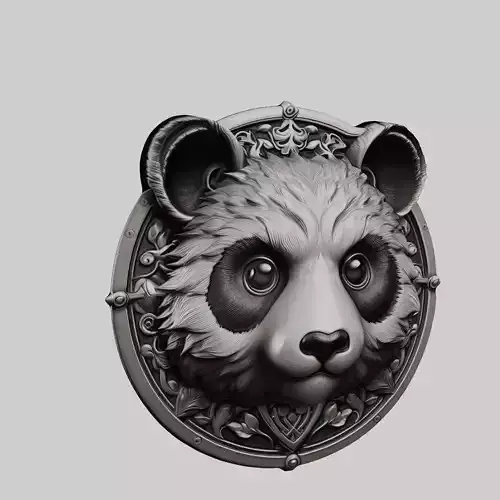 Panda Animal Panda Animal Medallion  3D print model