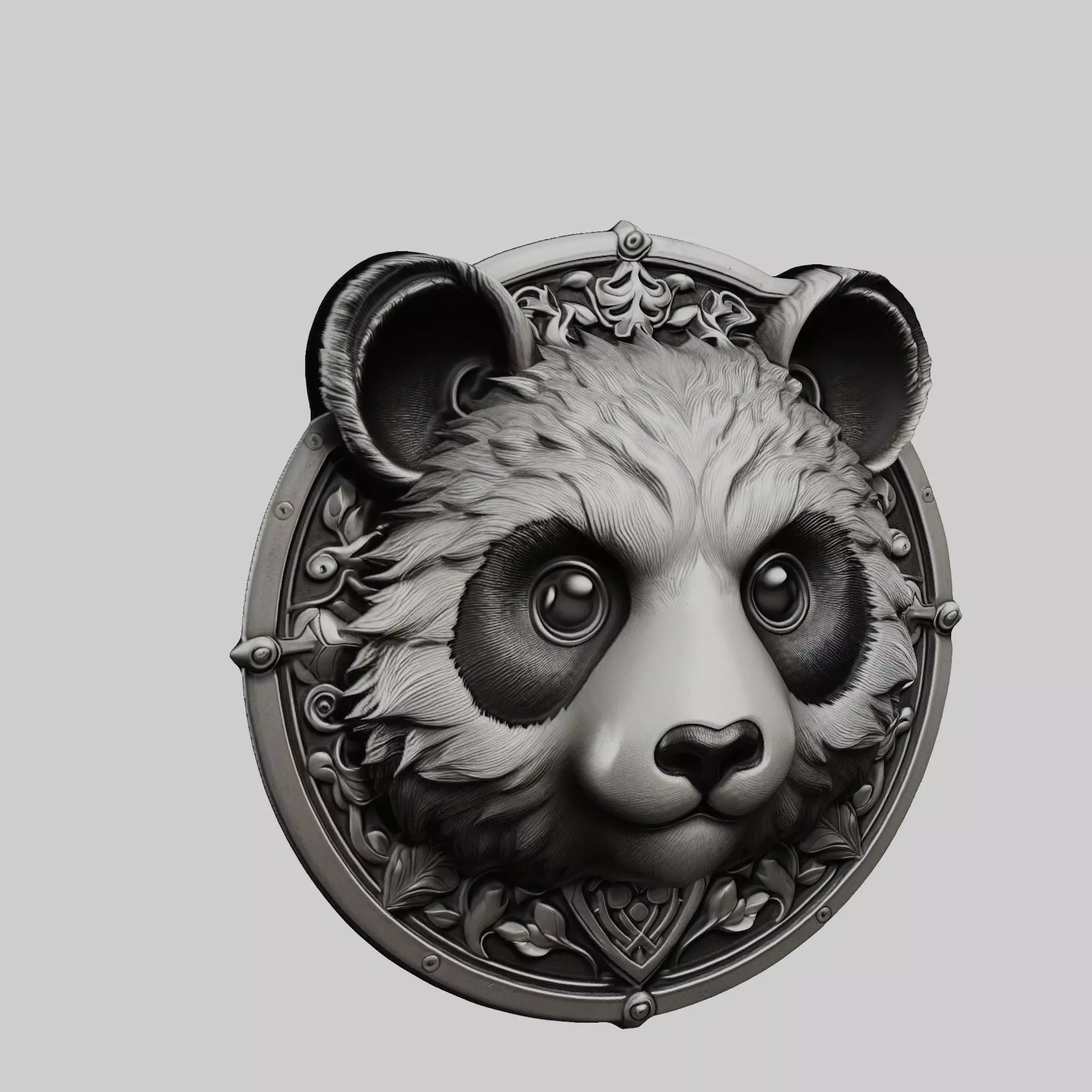 Panda Animal Panda Animal Medallion  3D print model_0