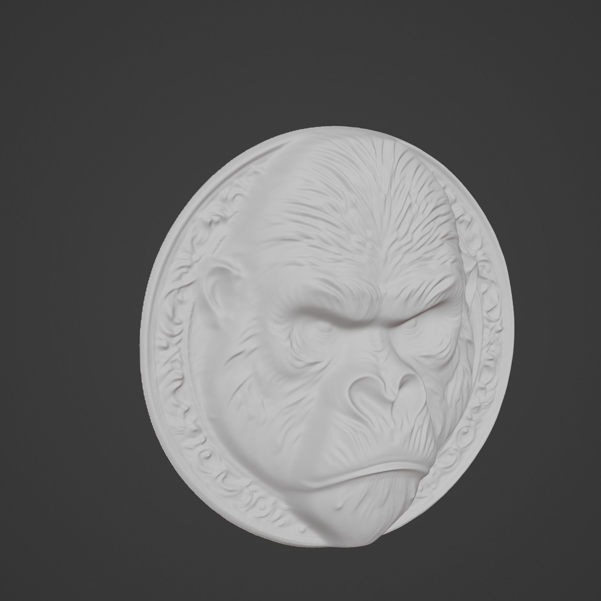 Gorilla Animal Gorilla Animal Medallion  3D print model_3