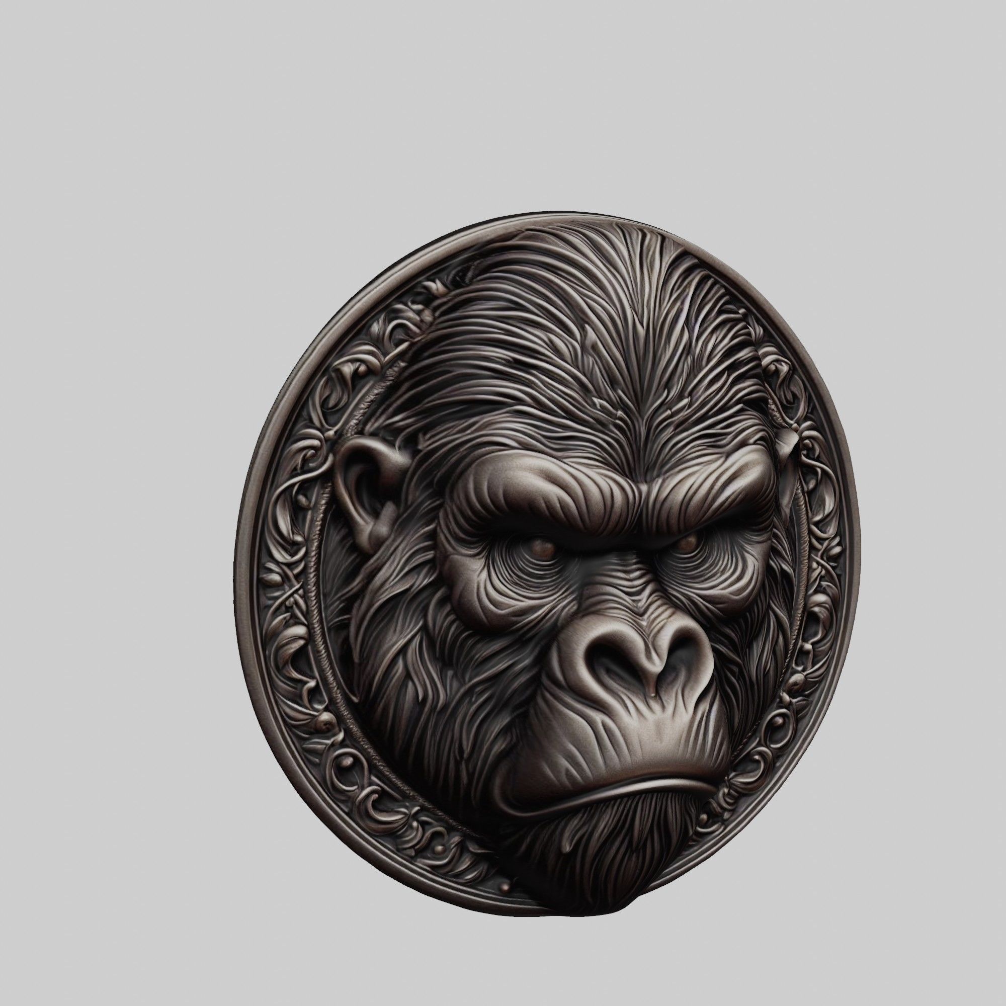 Gorilla Animal Gorilla Animal Medallion  3D print model_1