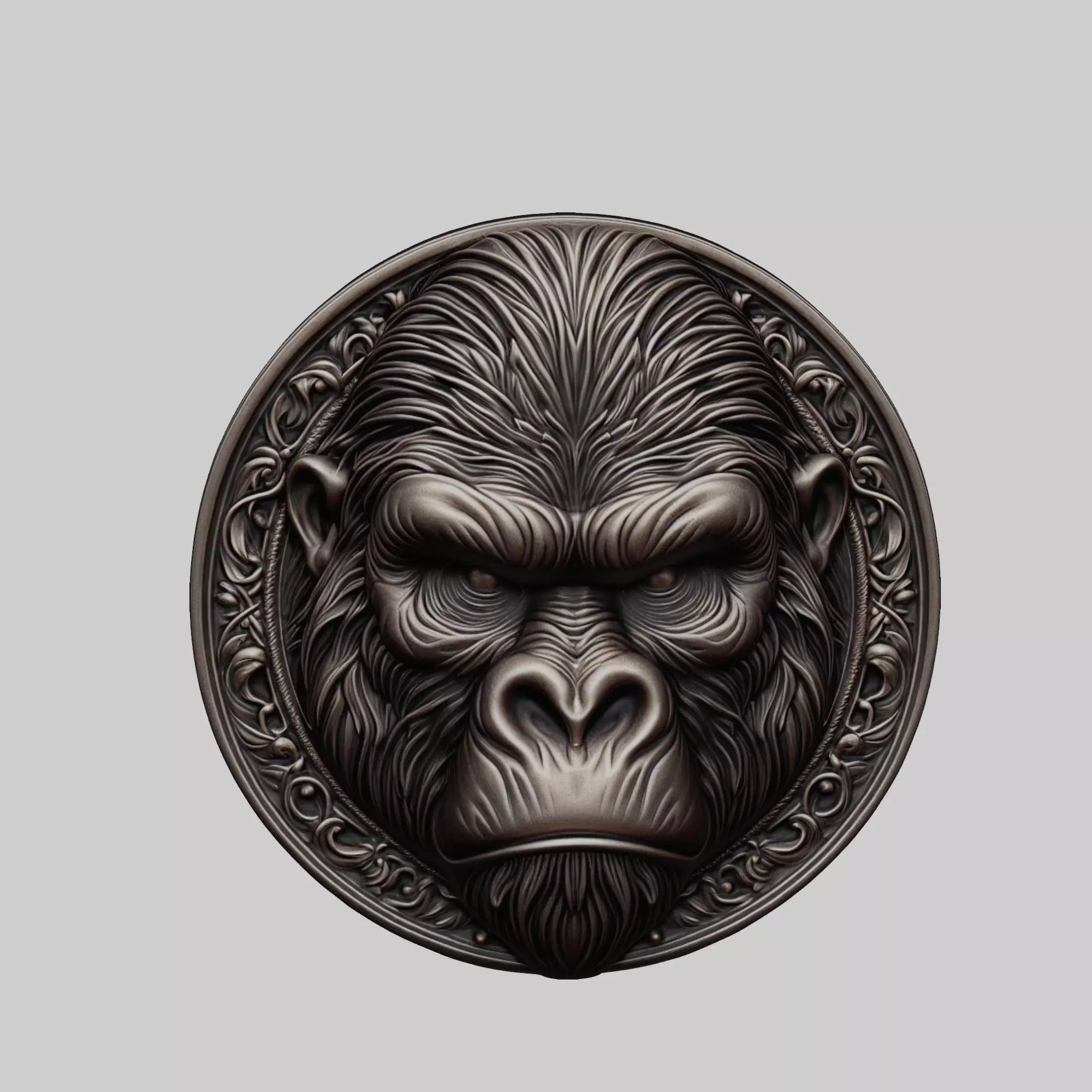 Gorilla Animal Gorilla Animal Medallion  3D print model_0