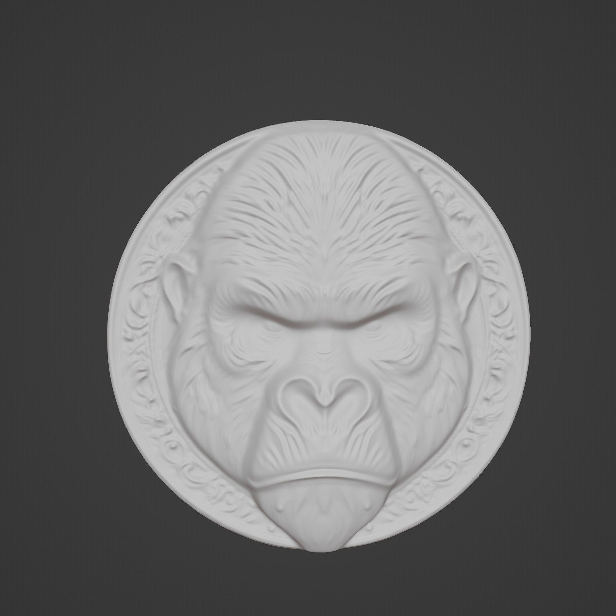 Gorilla Animal Gorilla Animal Medallion  3D print model_2