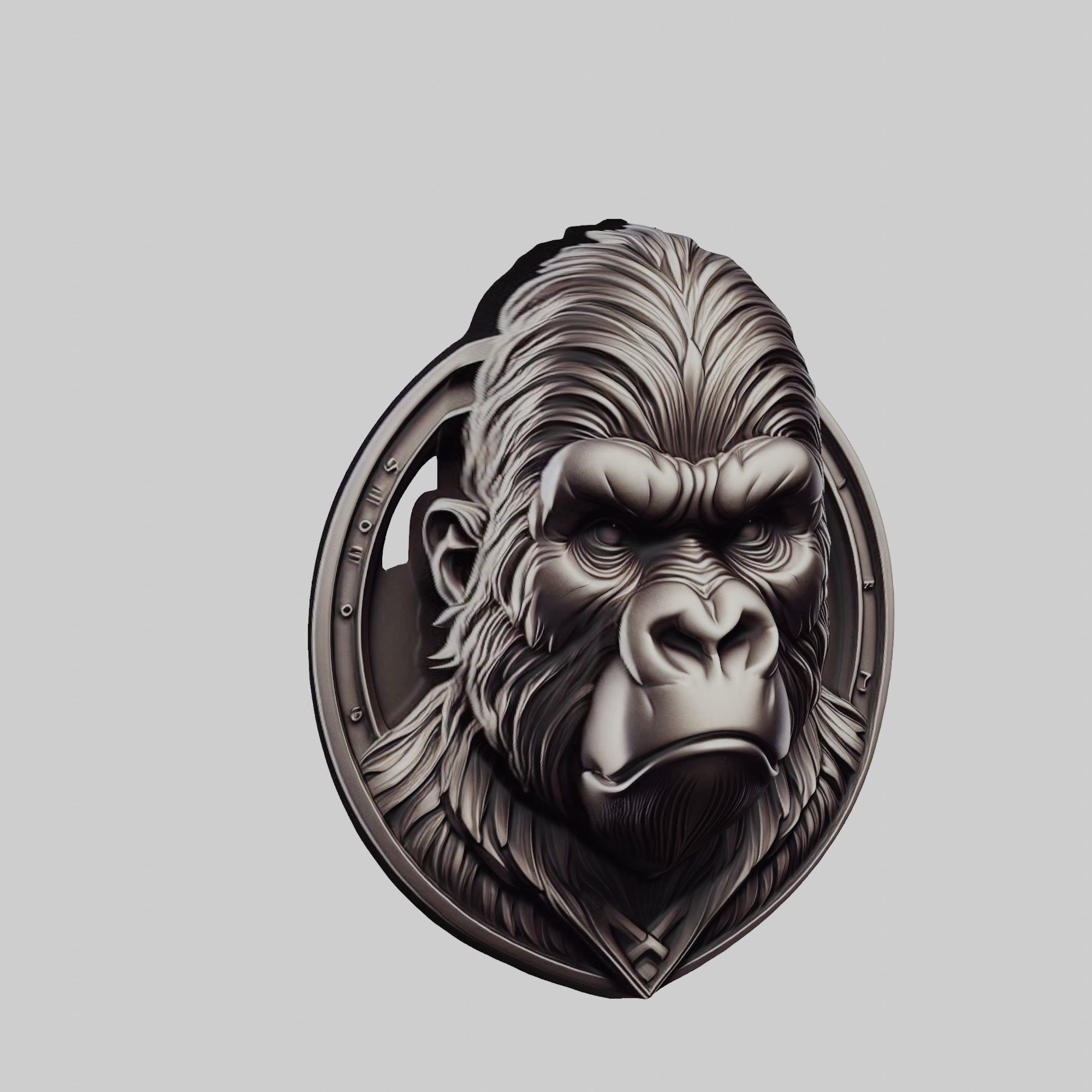 Gorilla Animal Gorilla Animal Medallion  3D print model_1