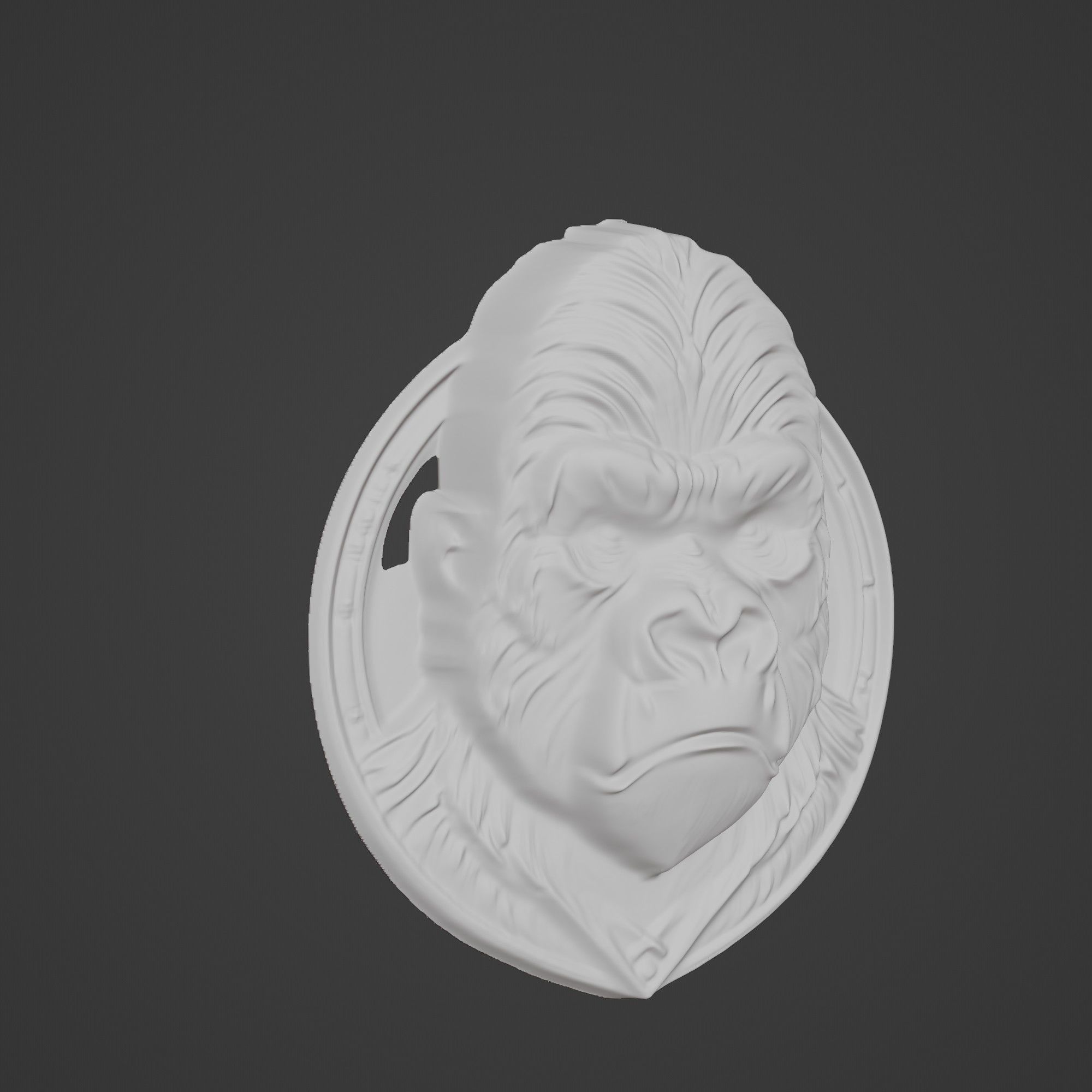Gorilla Animal Gorilla Animal Medallion  3D print model_3