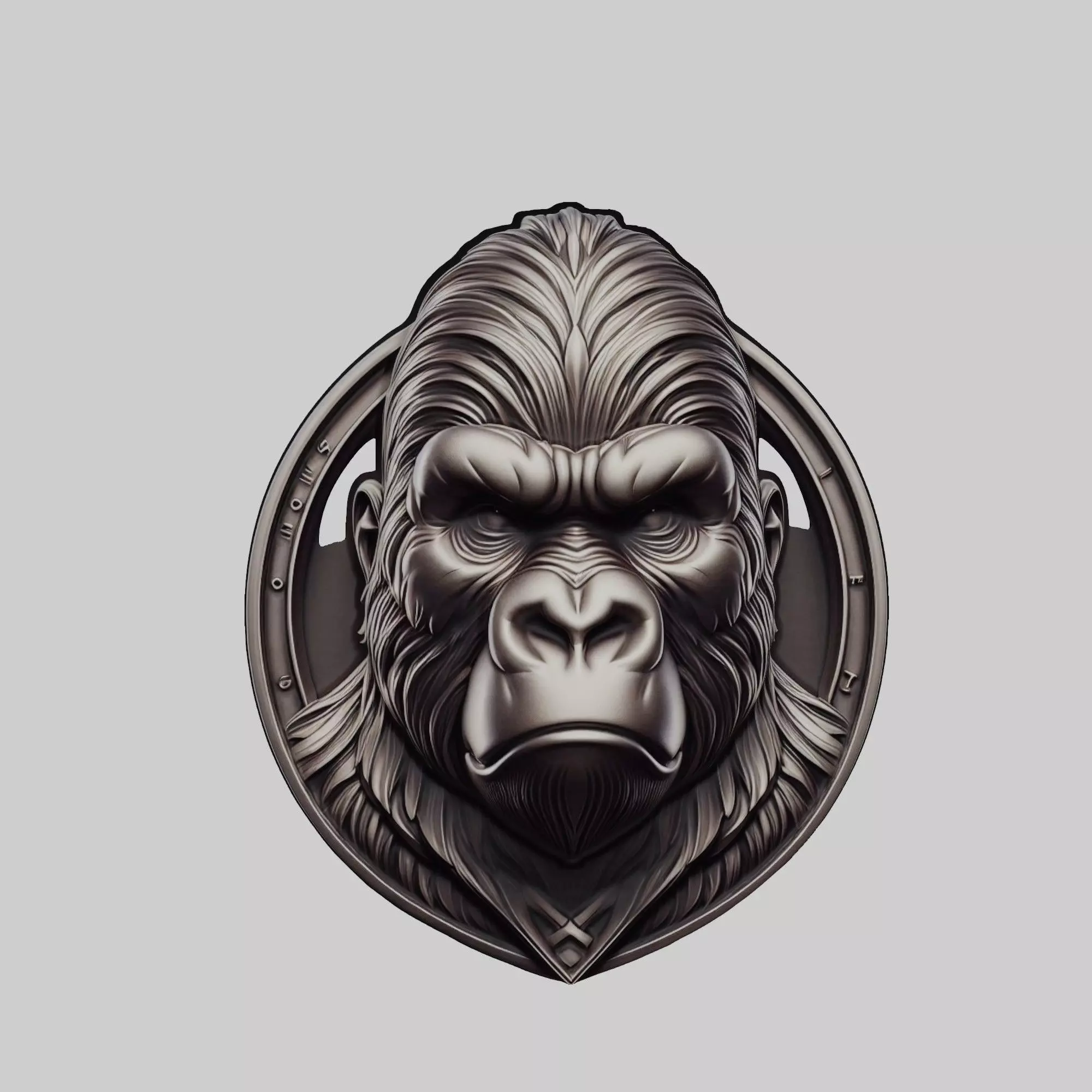 Gorilla Animal Gorilla Animal Medallion  3D print model_0
