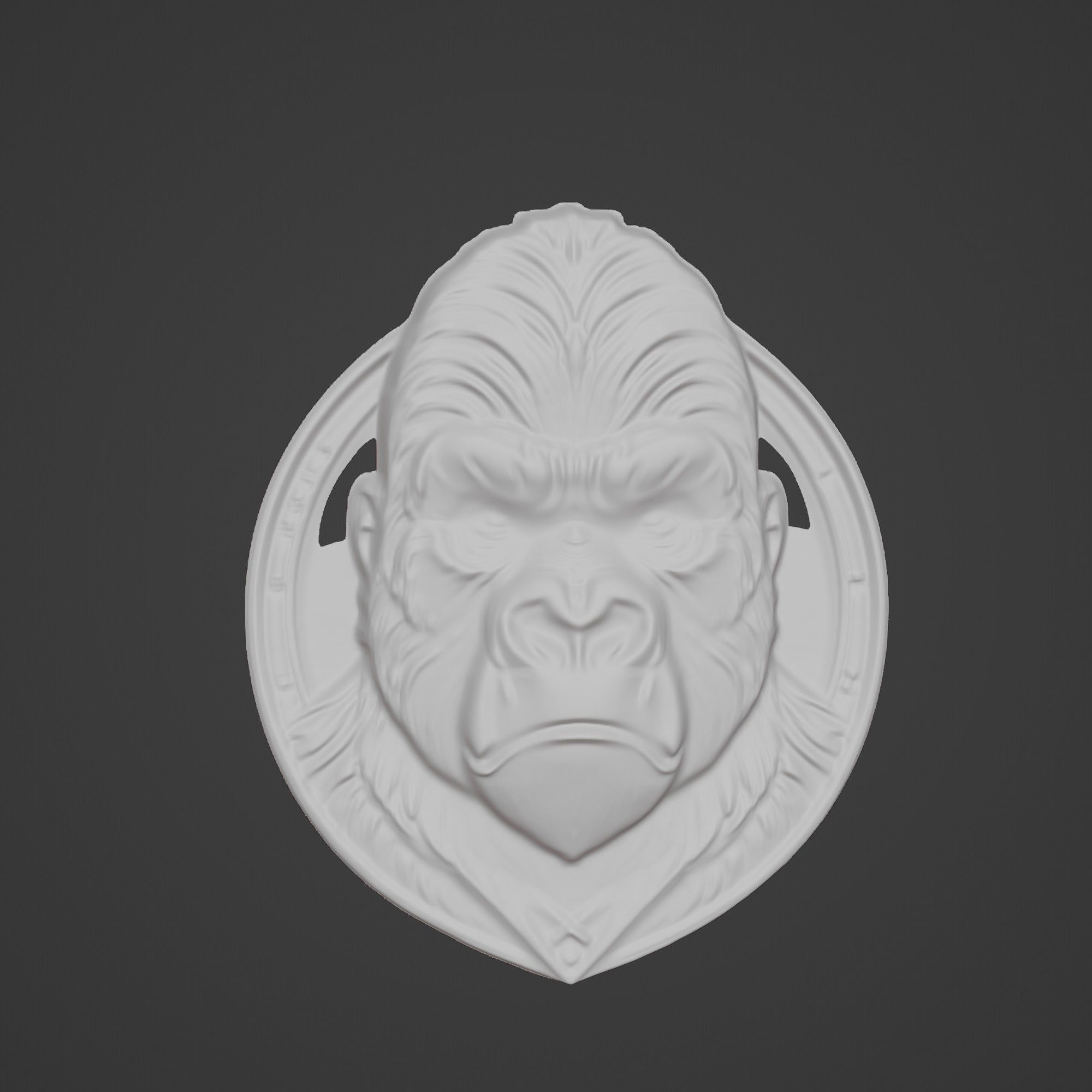 Gorilla Animal Gorilla Animal Medallion  3D print model_2