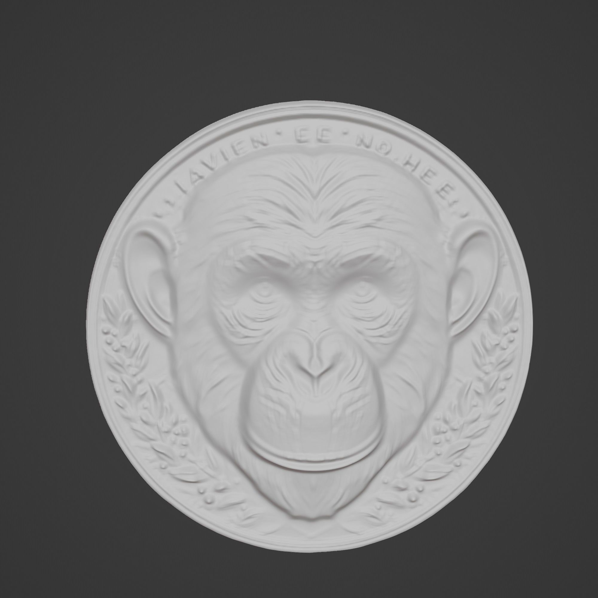 Chimpanzee Animal Chimpanzee Animal Medallion  3D print model_2
