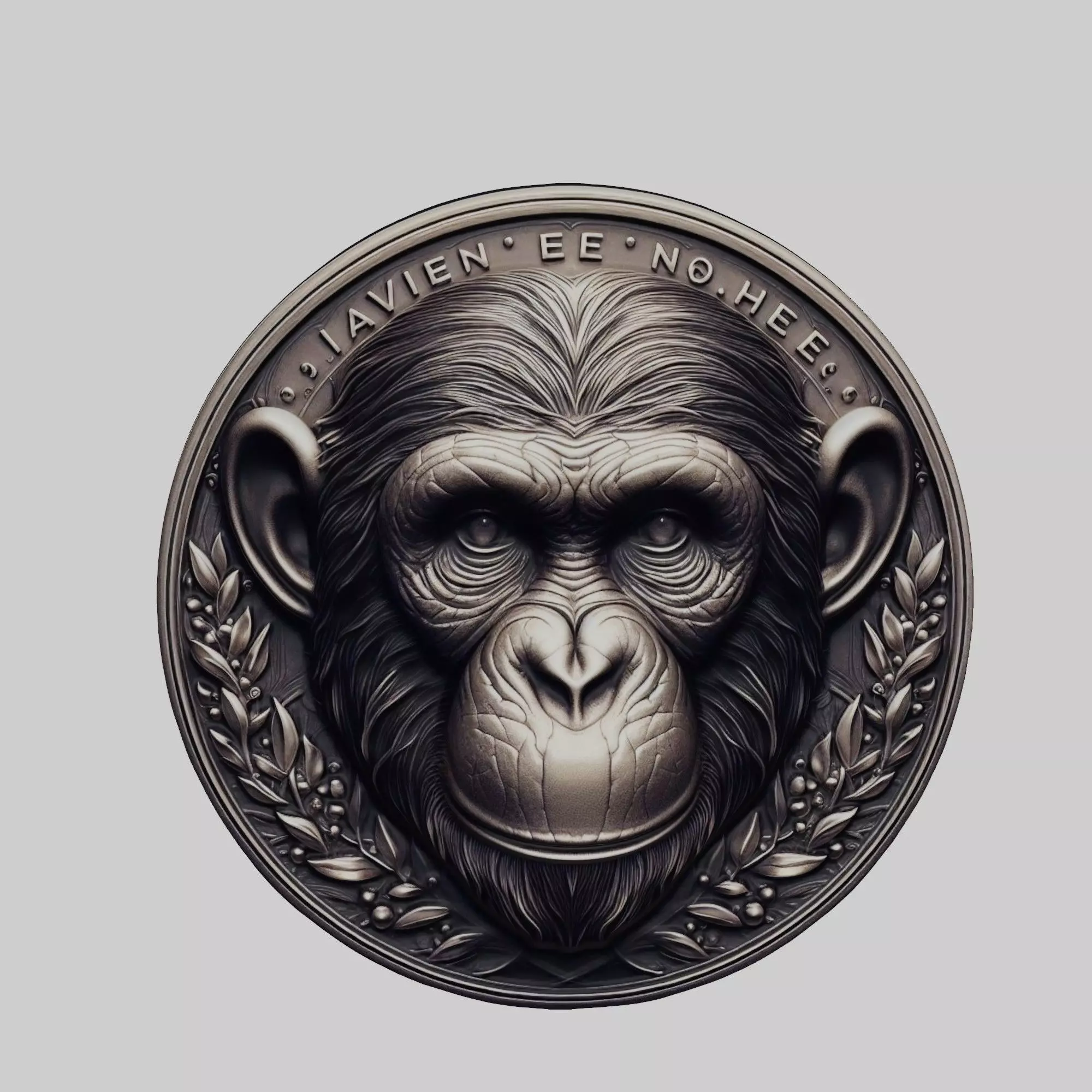 Chimpanzee Animal Chimpanzee Animal Medallion  3D print model_0