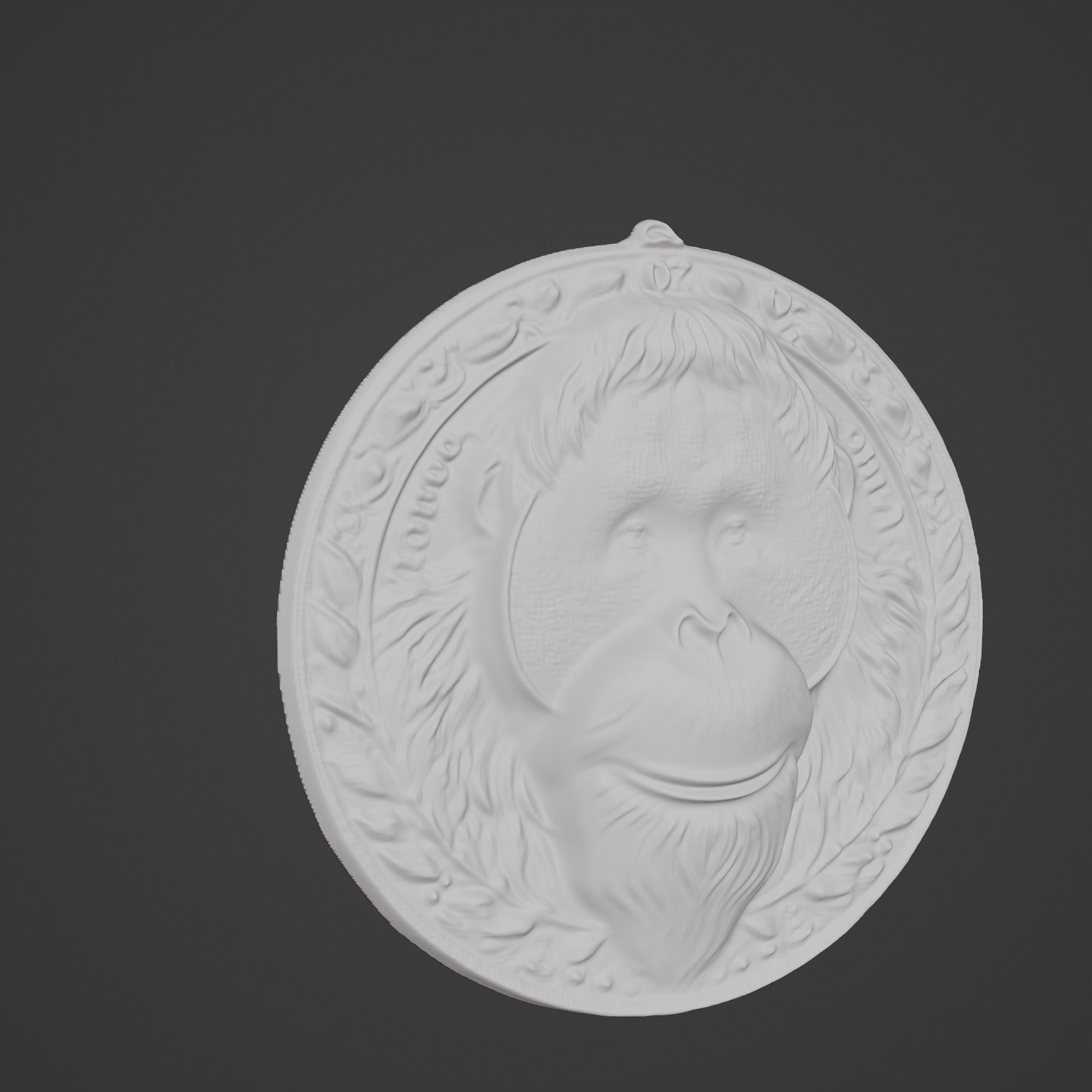 Orangutan Animal Orangutan Animal Medallion  3D print model_3