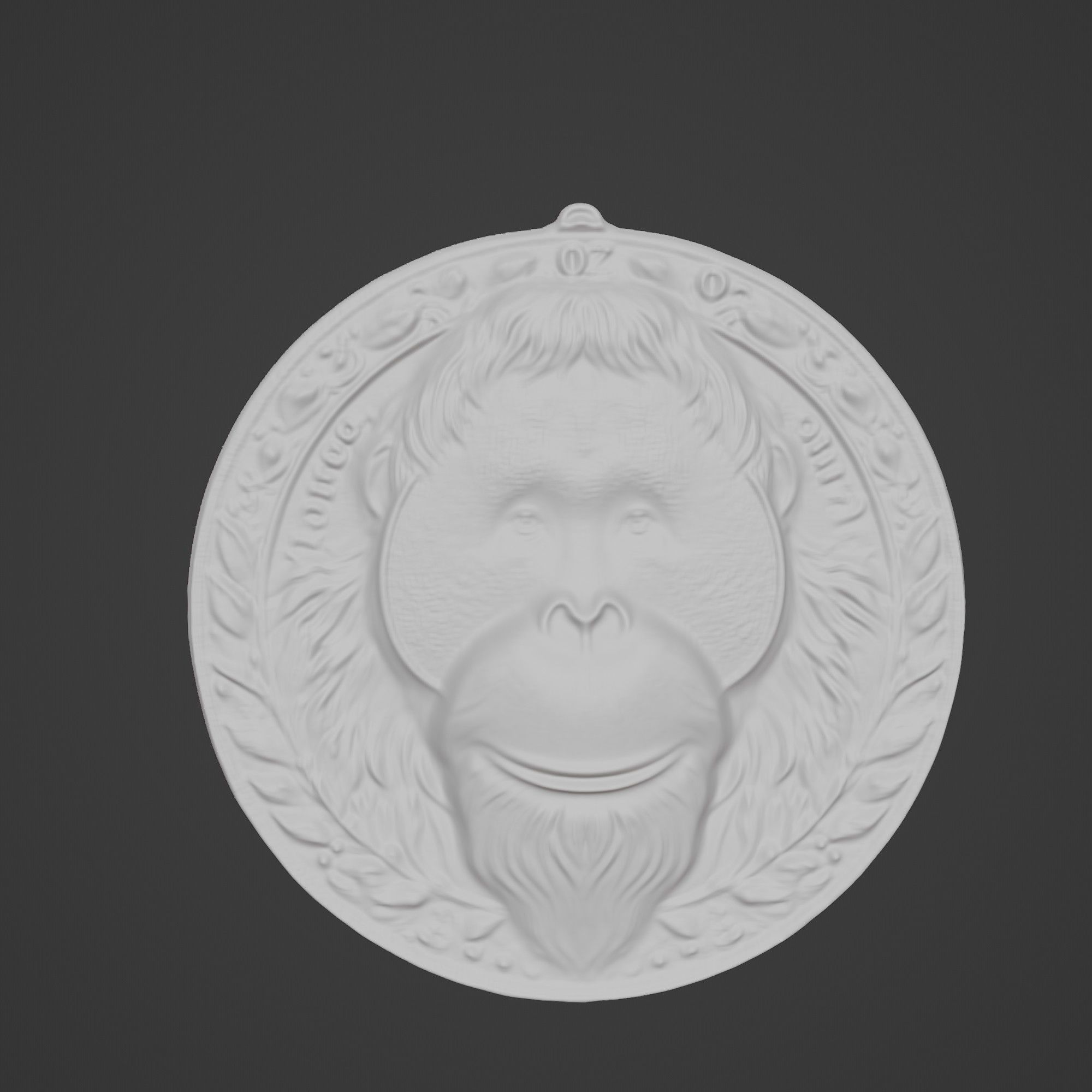 Orangutan Animal Orangutan Animal Medallion  3D print model_2