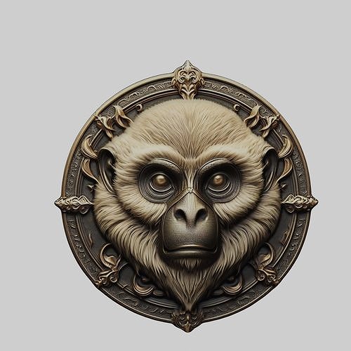 Gibbon Animal Gibbon Animal Medallion  3D print model