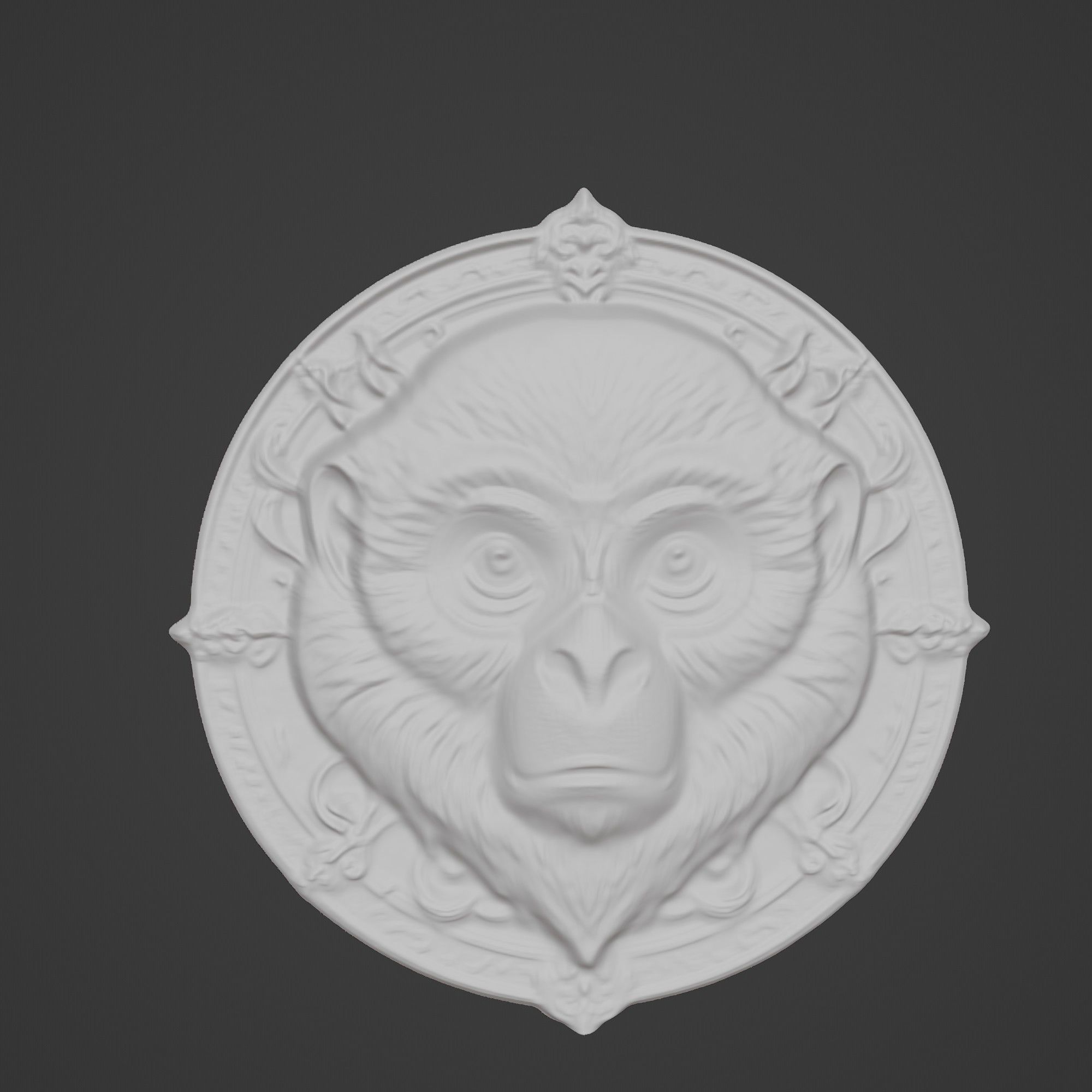 Gibbon Animal Gibbon Animal Medallion  3D print model_2