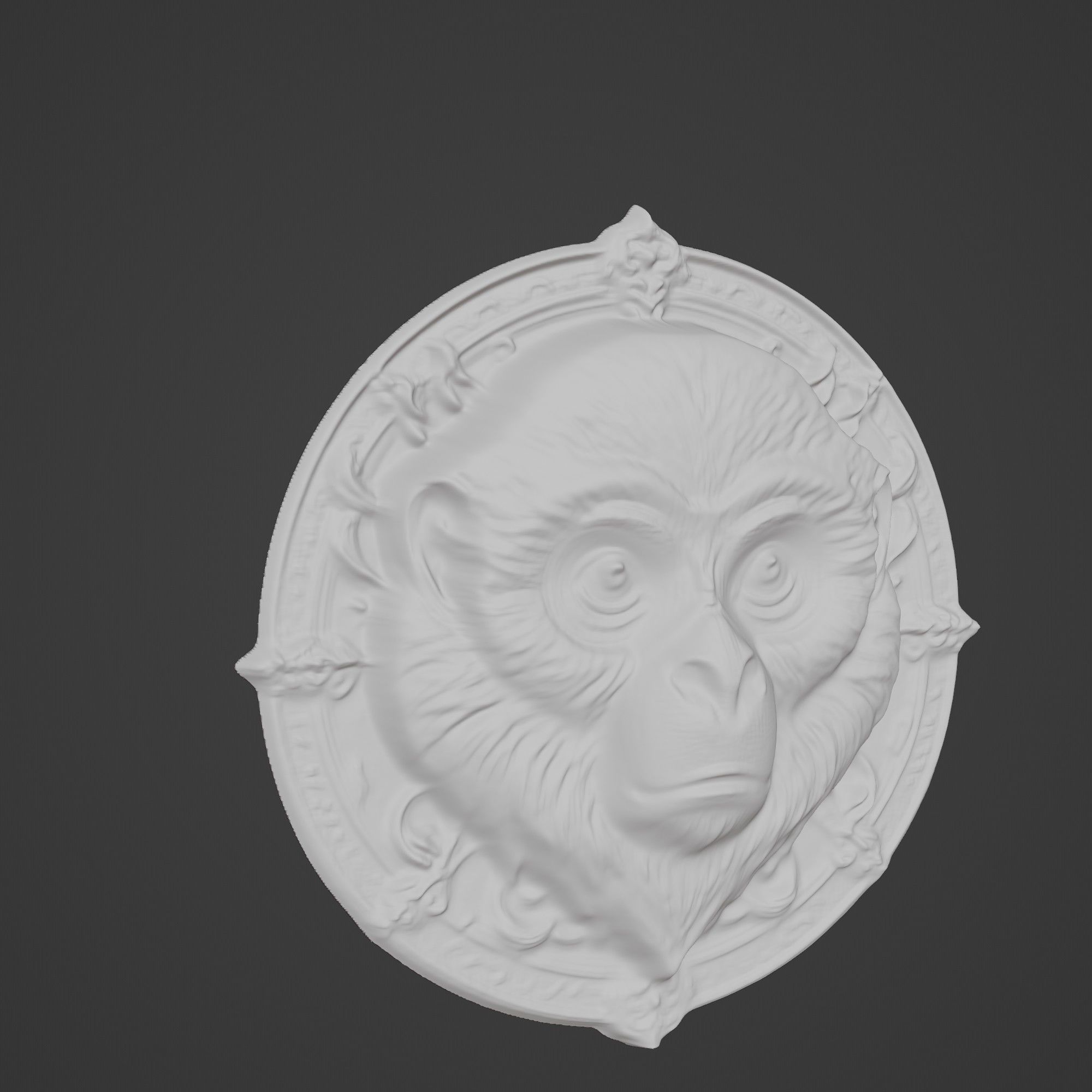 Gibbon Animal Gibbon Animal Medallion  3D print model_3