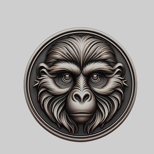 Gibbon Animal Gibbon Animal Medallion  3D print model