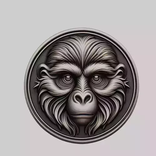 Gibbon Animal Gibbon Animal Medallion 