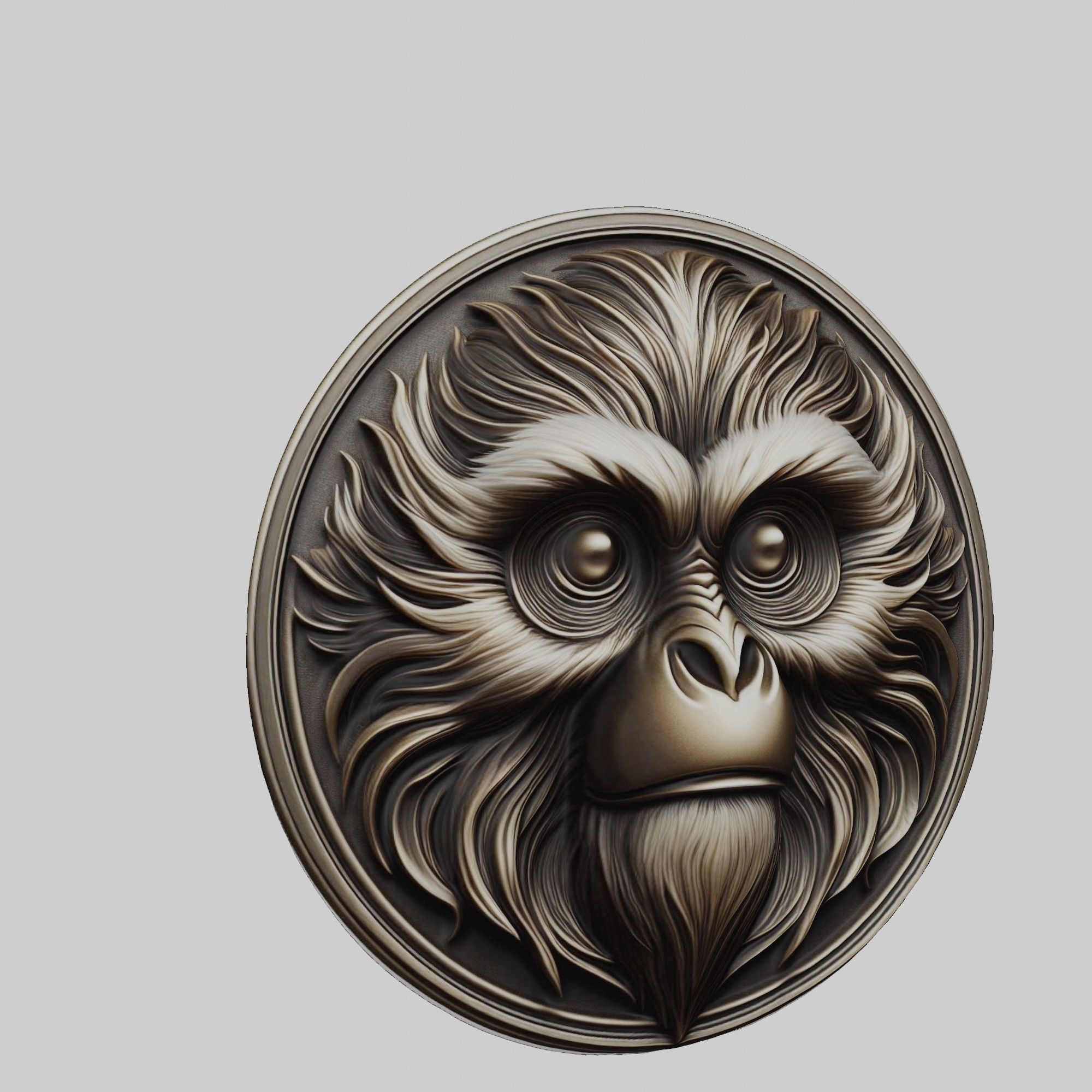 Gibbon Animal Gibbon Animal Medallion  3D print model_1