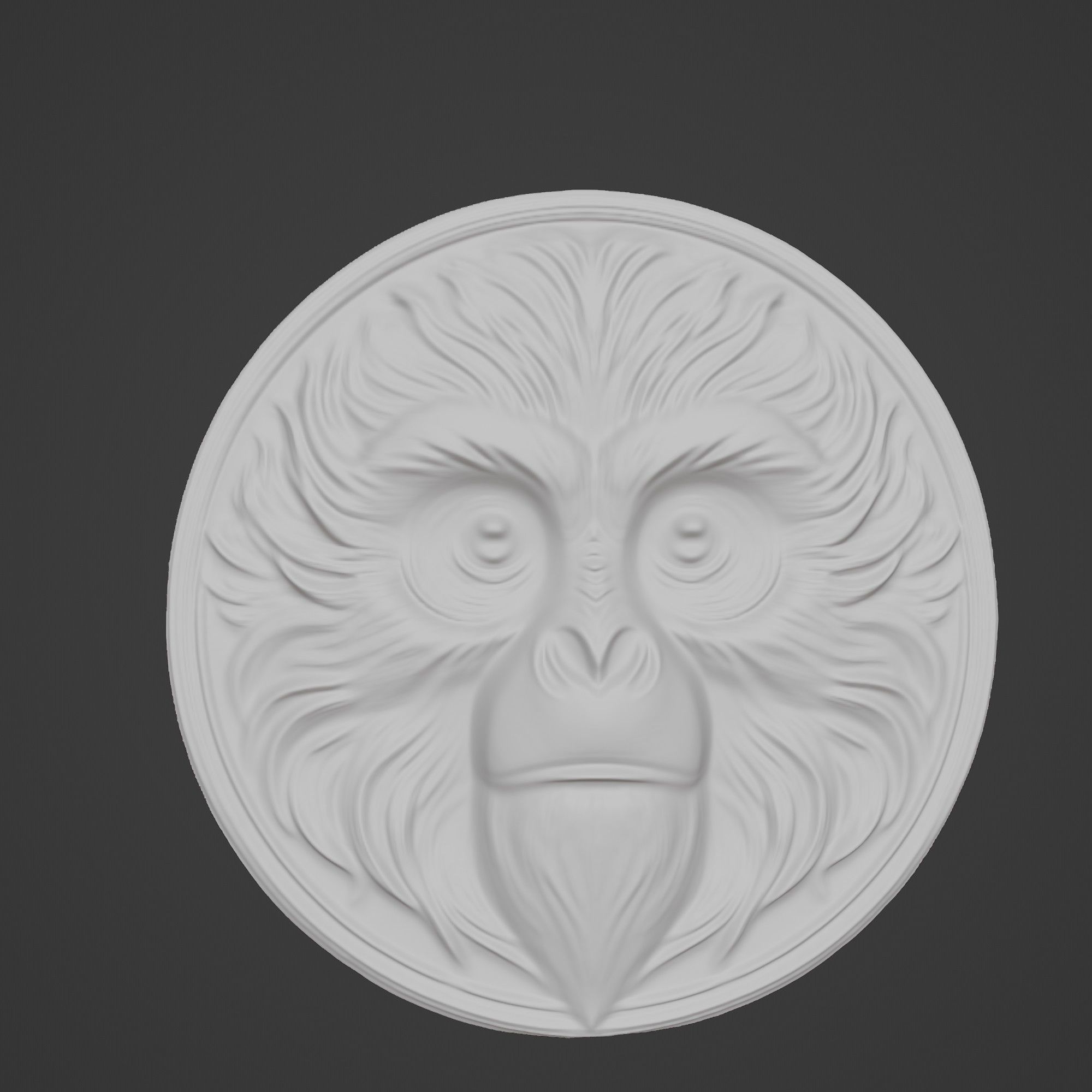 Gibbon Animal Gibbon Animal Medallion  3D print model_2