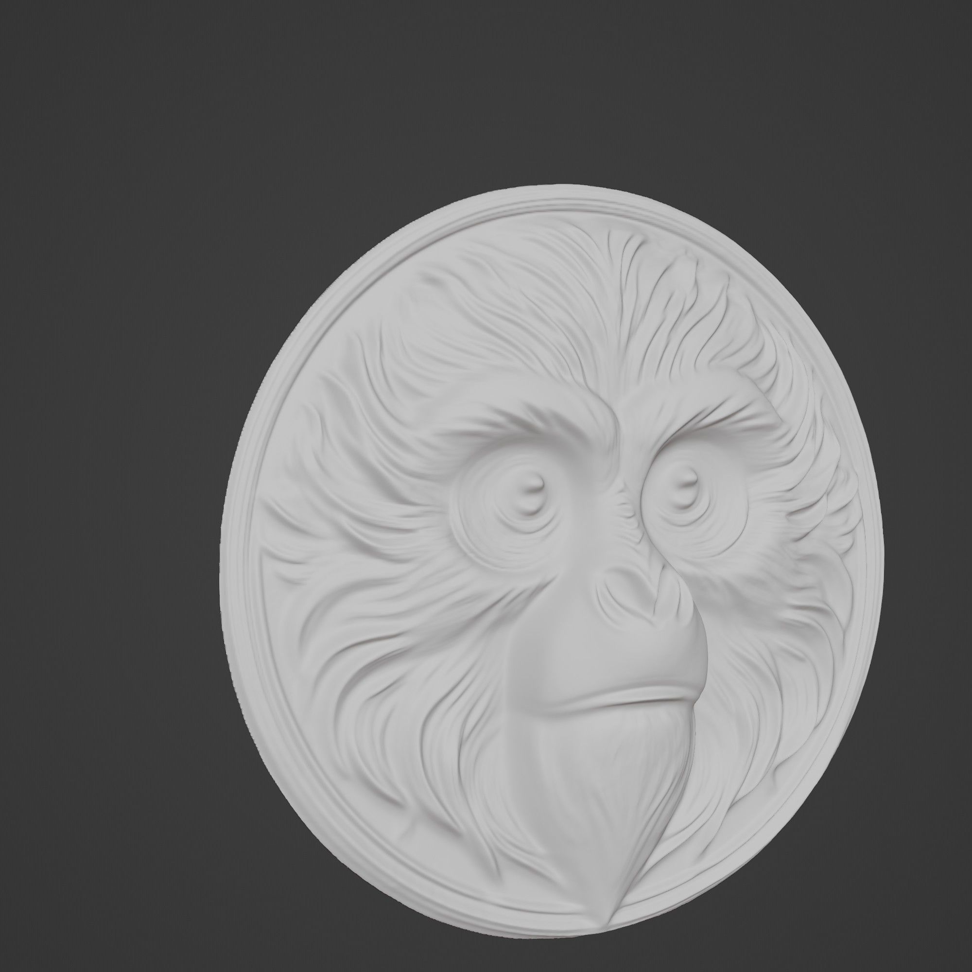 Gibbon Animal Gibbon Animal Medallion  3D print model_3