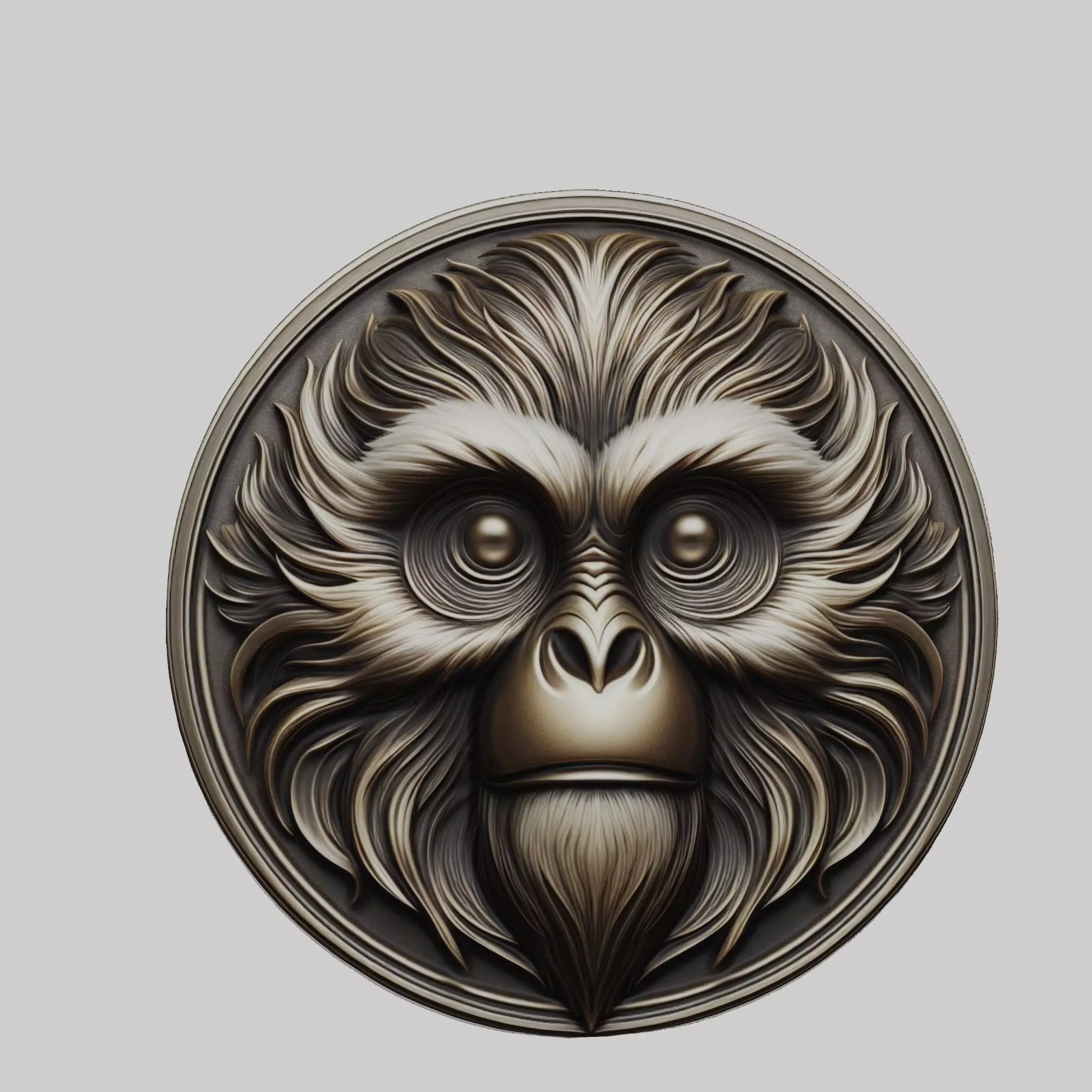 Gibbon Animal Gibbon Animal Medallion  3D print model_0