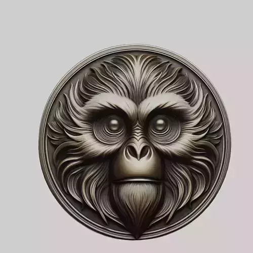 Gibbon Animal Gibbon Animal Medallion  3D print model