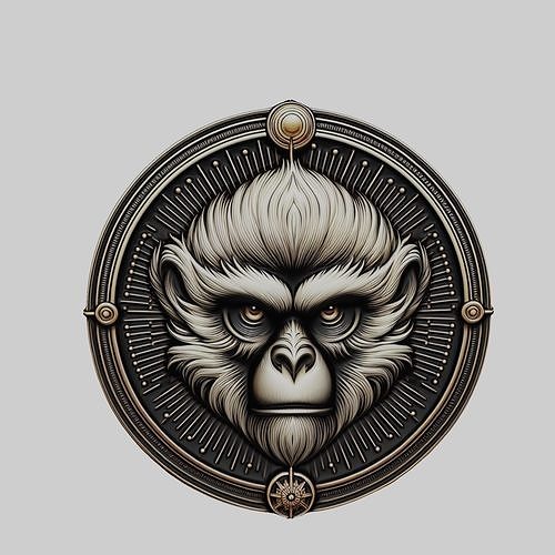 Gibbon Animal Gibbon Animal Medallion  3D print model
