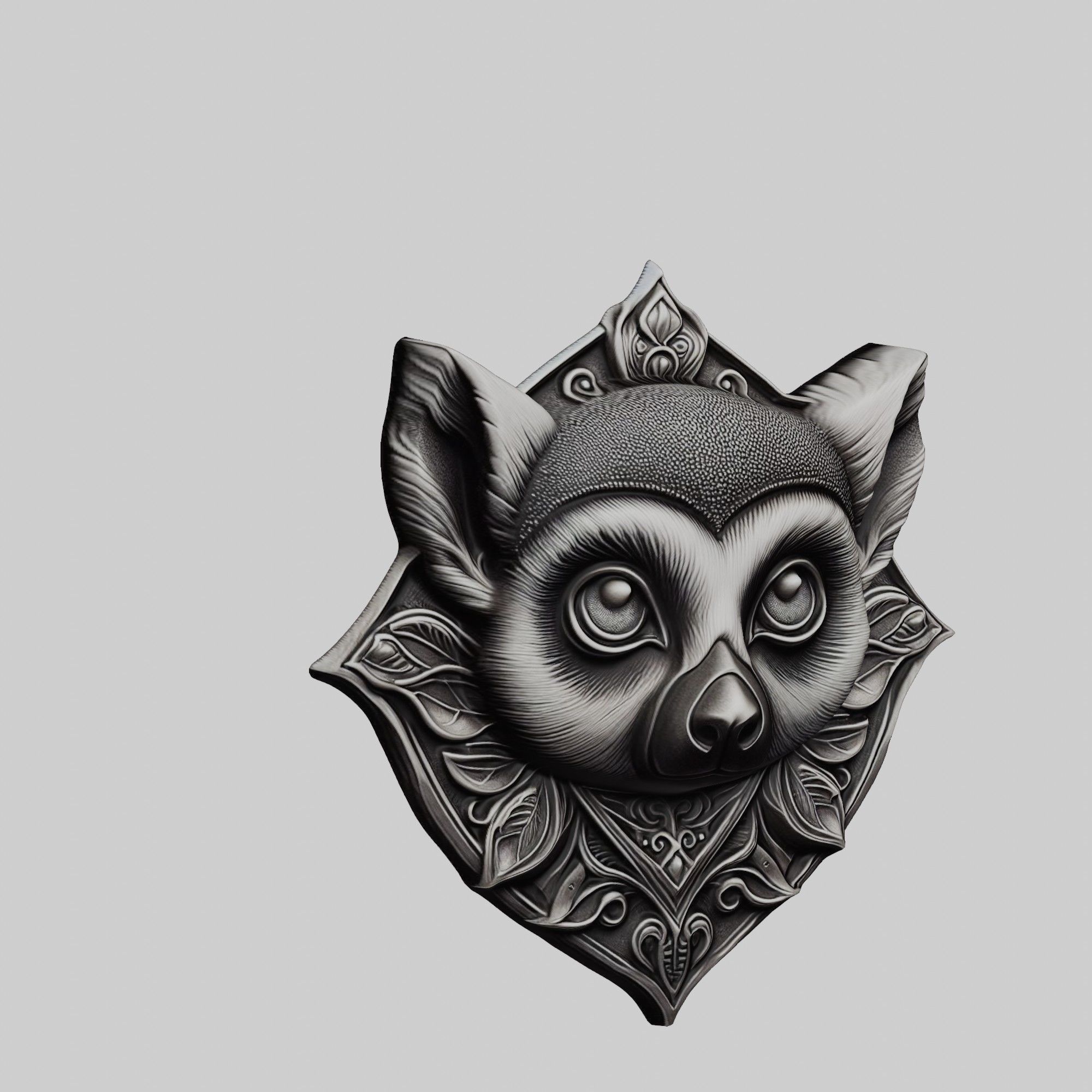 Lemur Animal Lemur Animal Medallion  3D print model_1