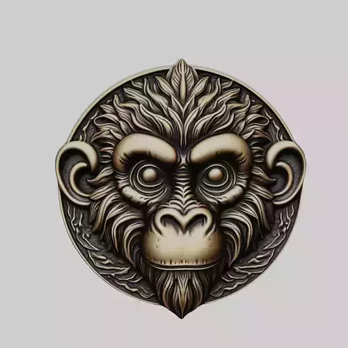 Monkey Animal Monkey Animal Medallion 
