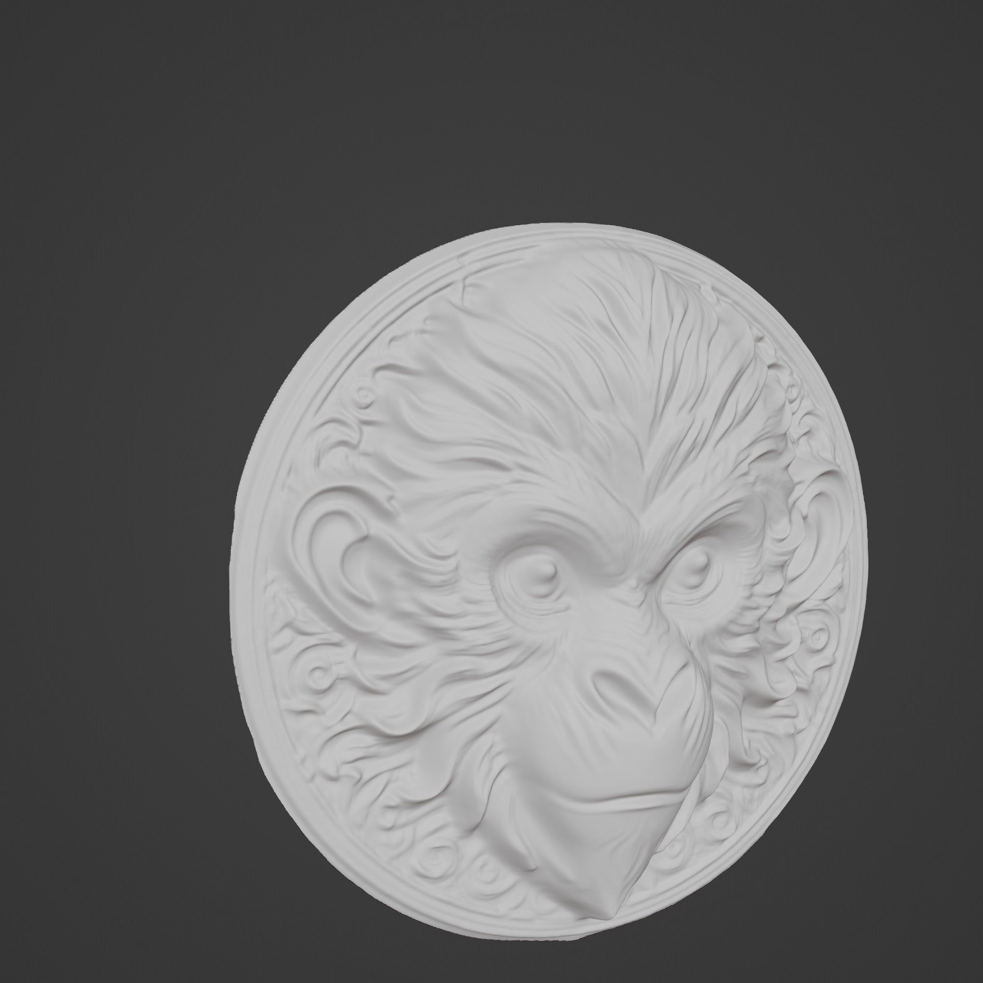 Monkey Animal Monkey Animal Medallion  3D print model_3