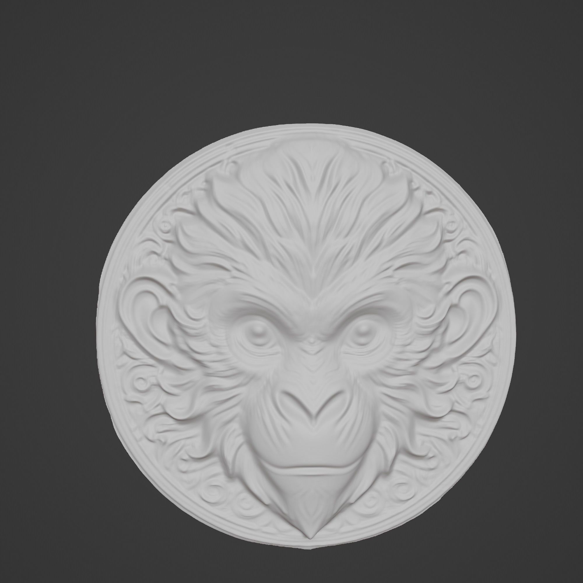 Monkey Animal Monkey Animal Medallion  3D print model_2