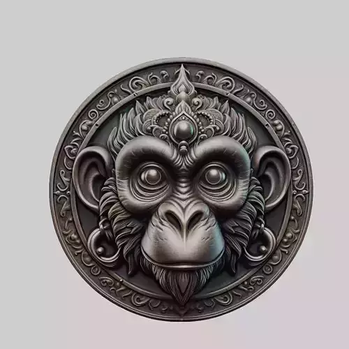 Monkey Animal Monkey Animal Medallion 
