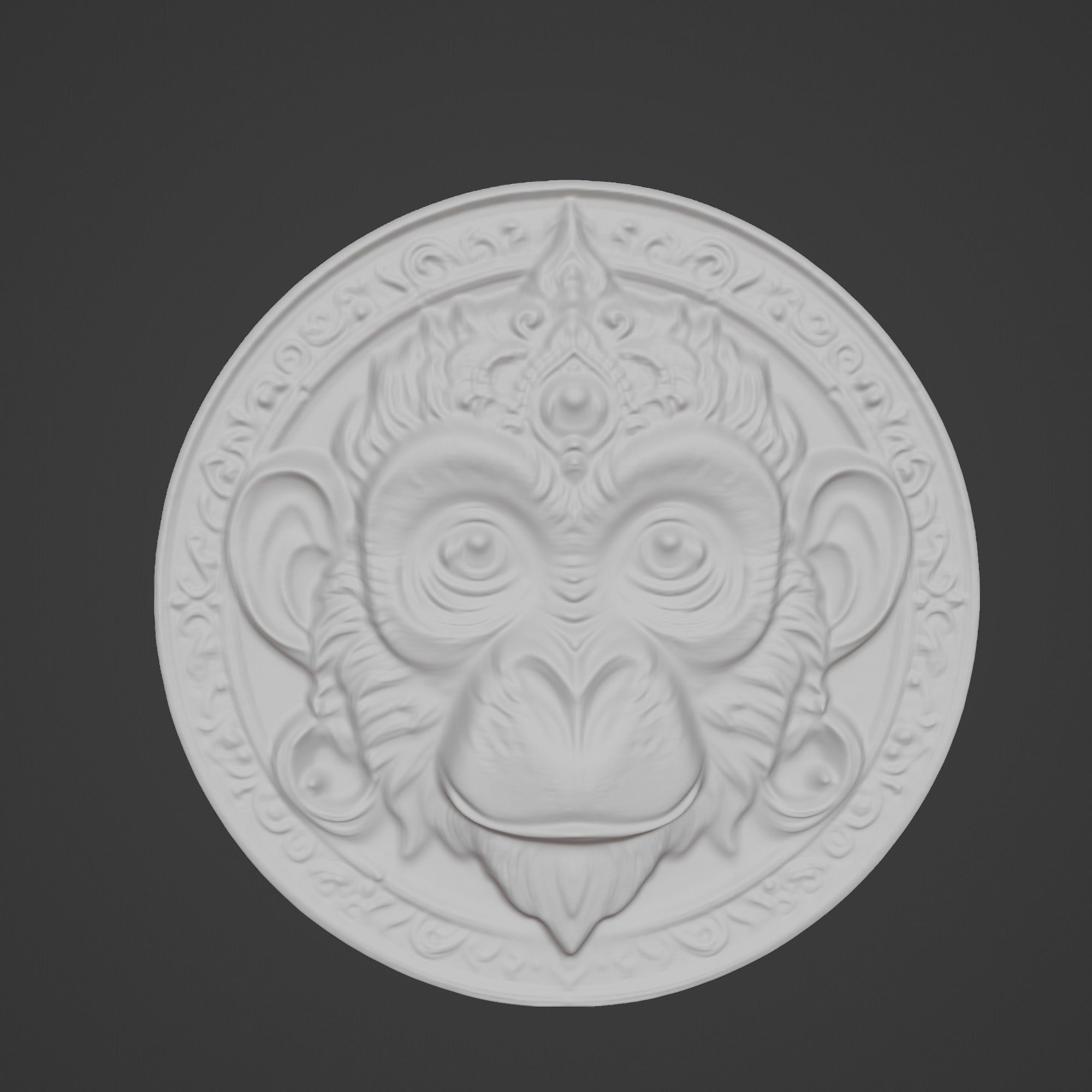 Monkey Animal Monkey Animal Medallion  3D print model_2